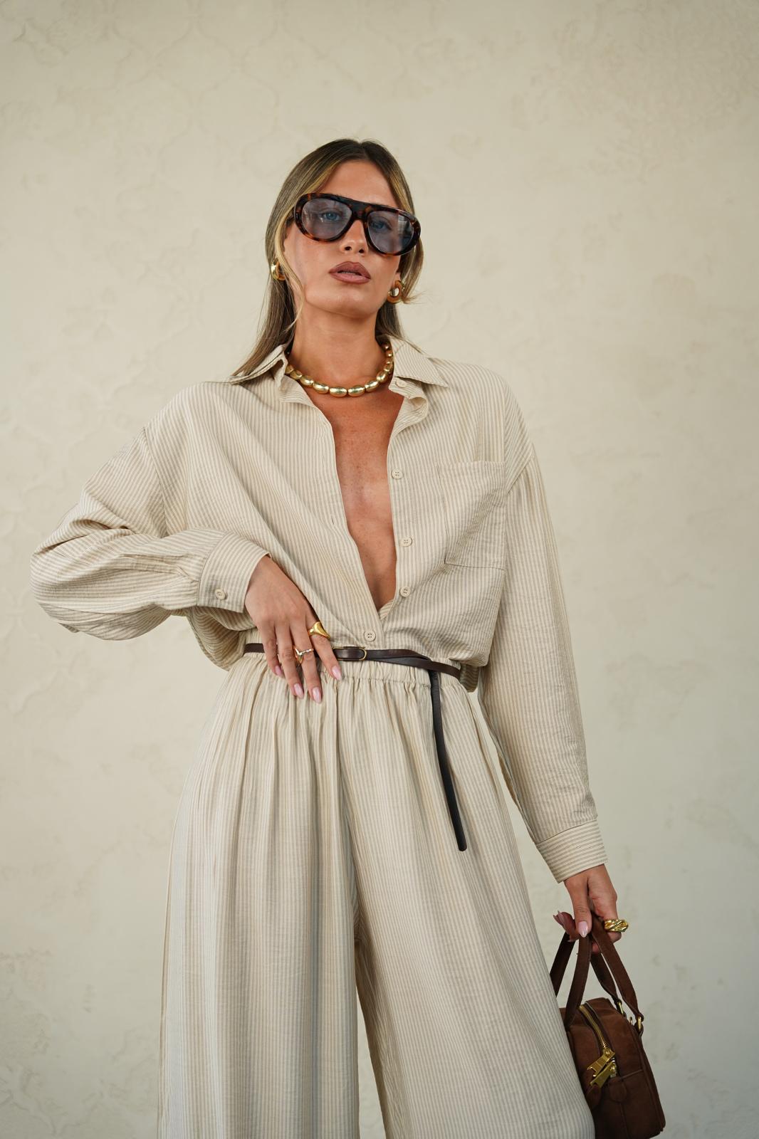 חליפת סקאי קאמל פסים