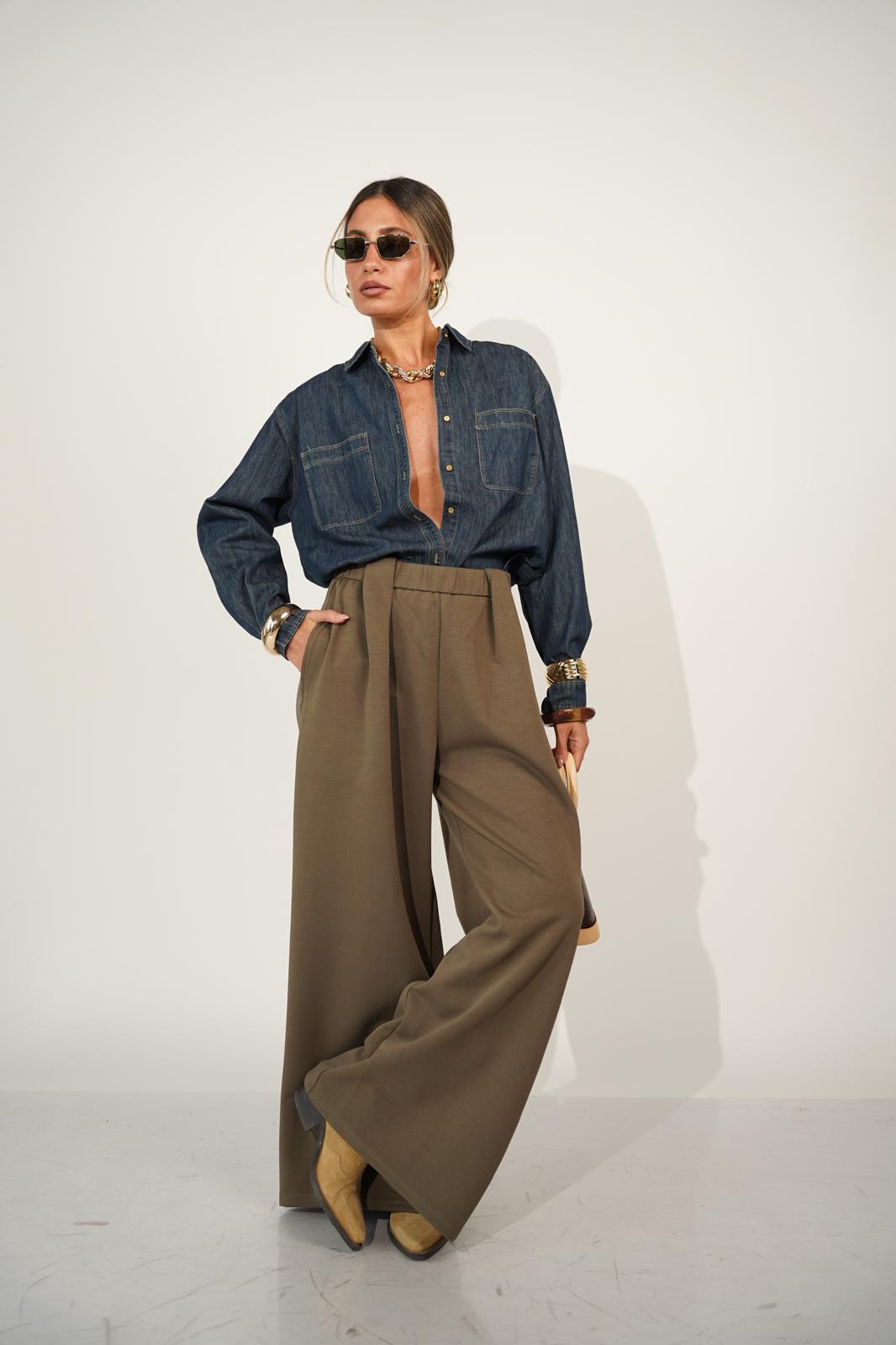 מכנס מיילו ירוק אפור