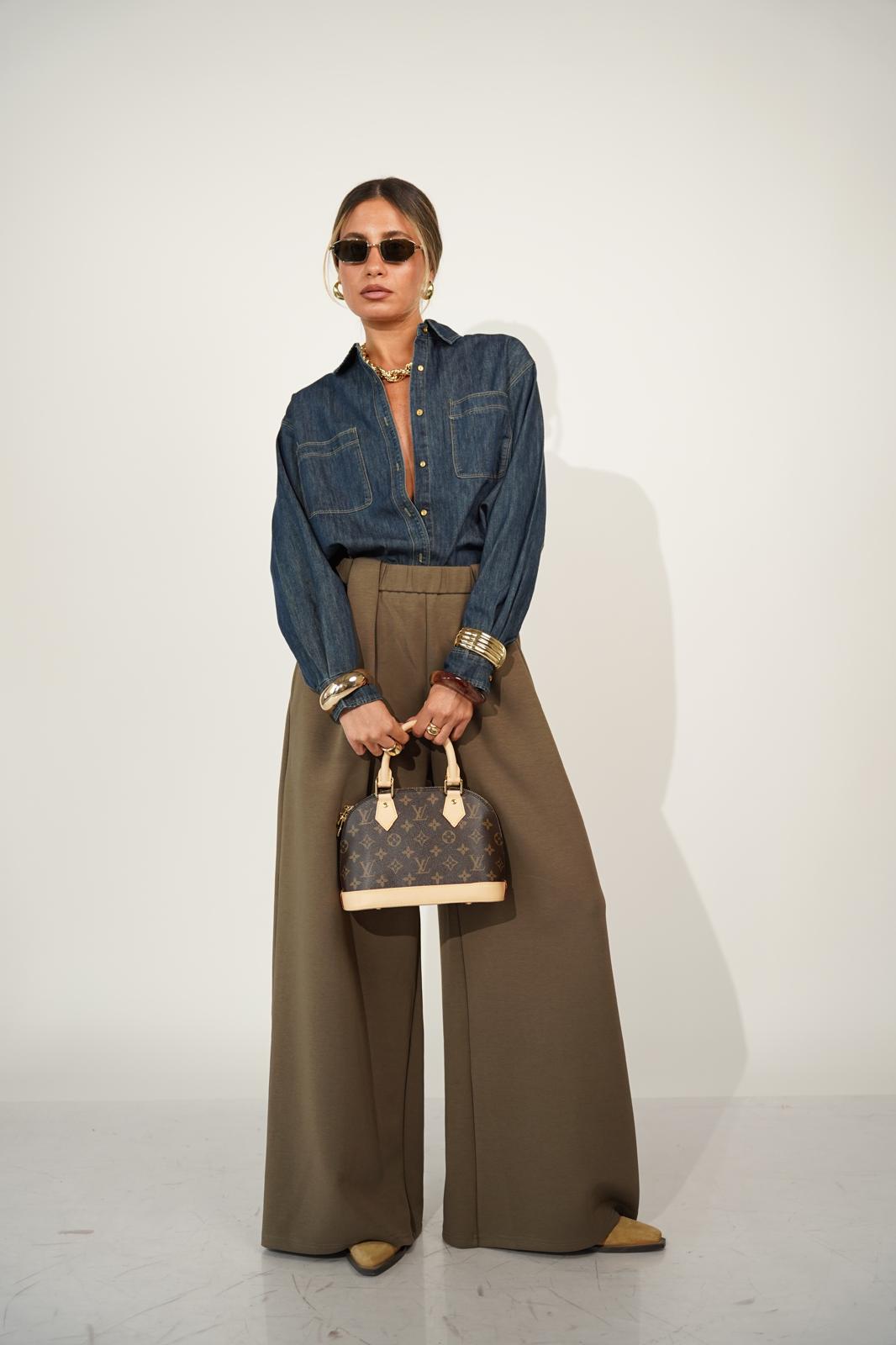 מכנס מיילו ירוק אפור