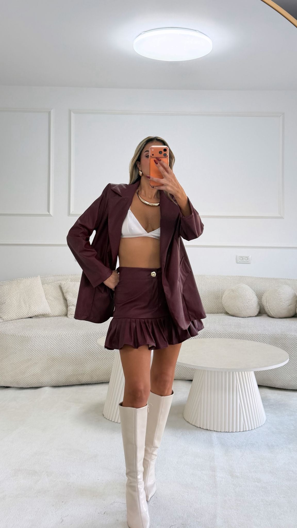 חצאית נורי בורדו