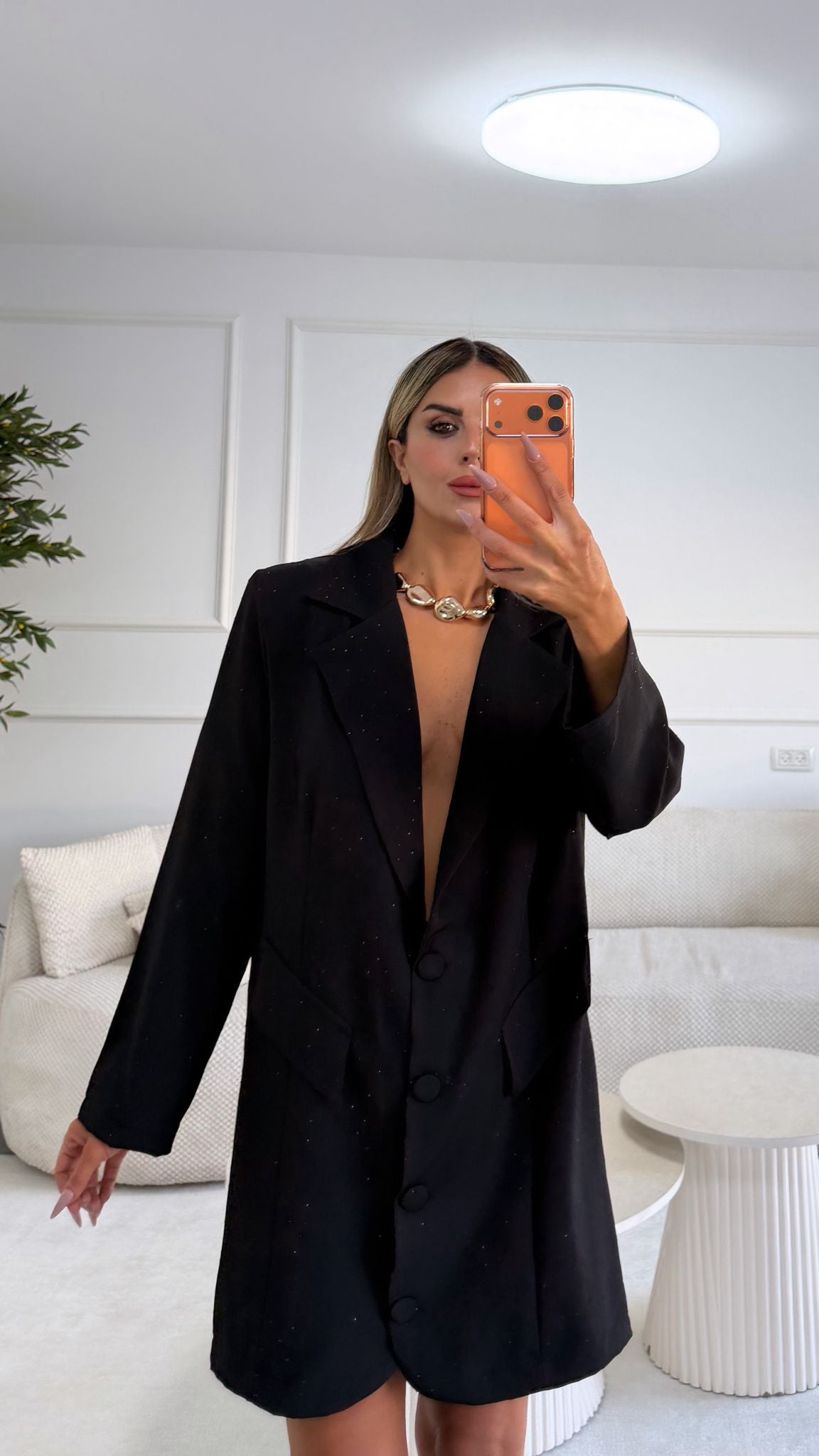 שמלת בלייזר נוני שילוב אבנים