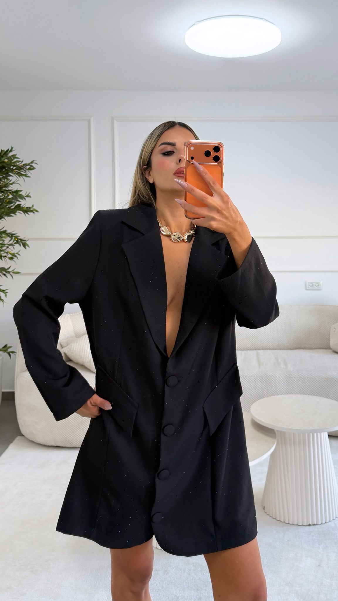 שמלת בלייזר נוני שילוב אבנים