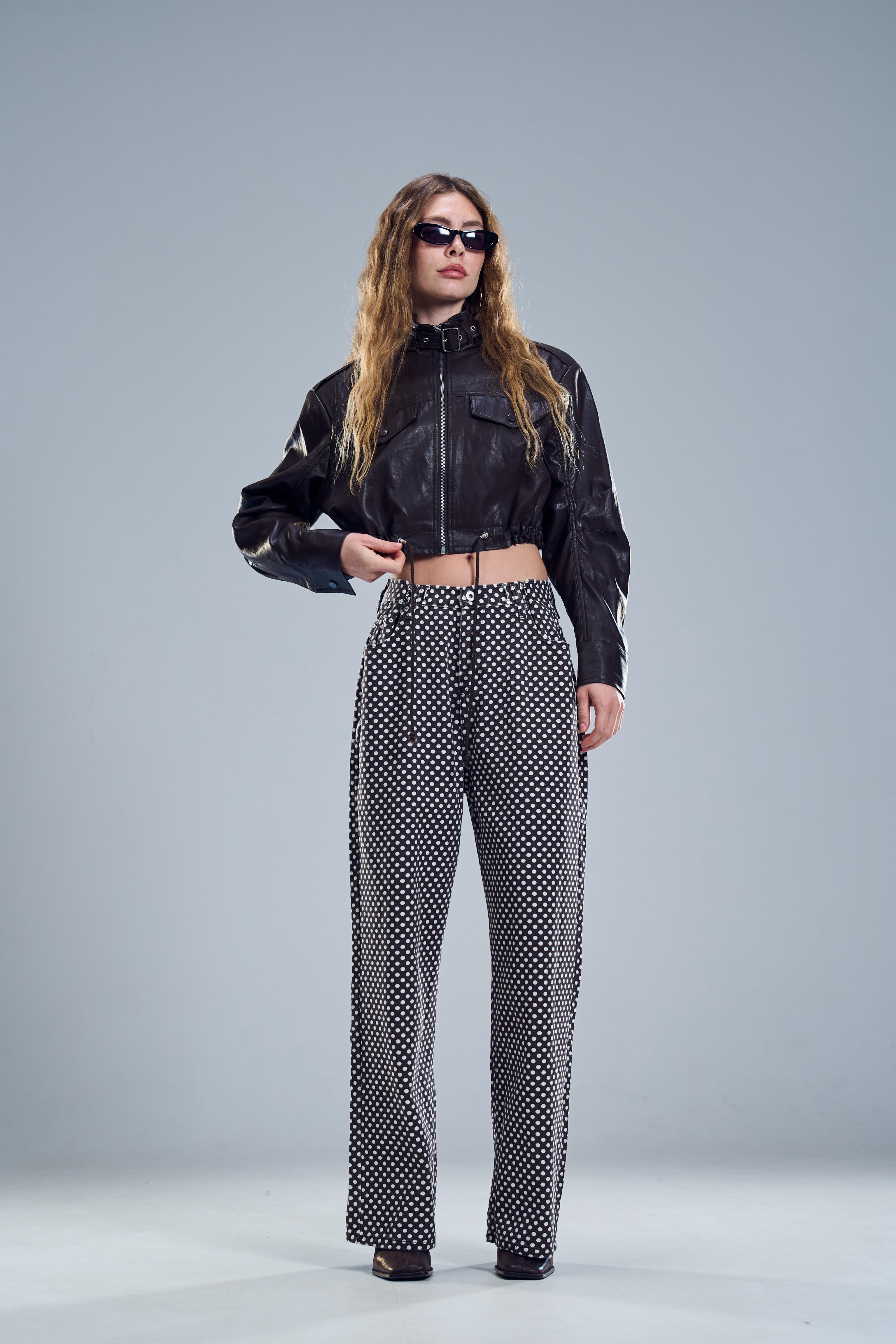 מכנס מיי שחור חום