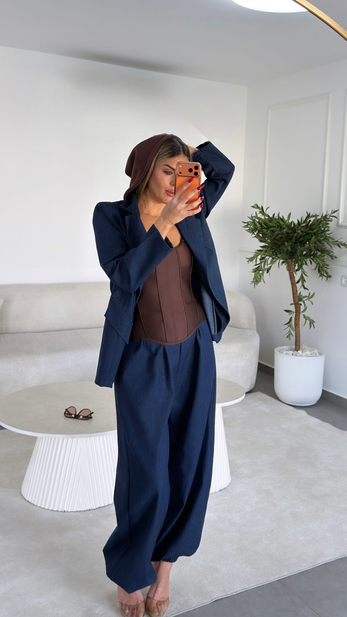 חליפת ג'ינס שילוב קפוצון