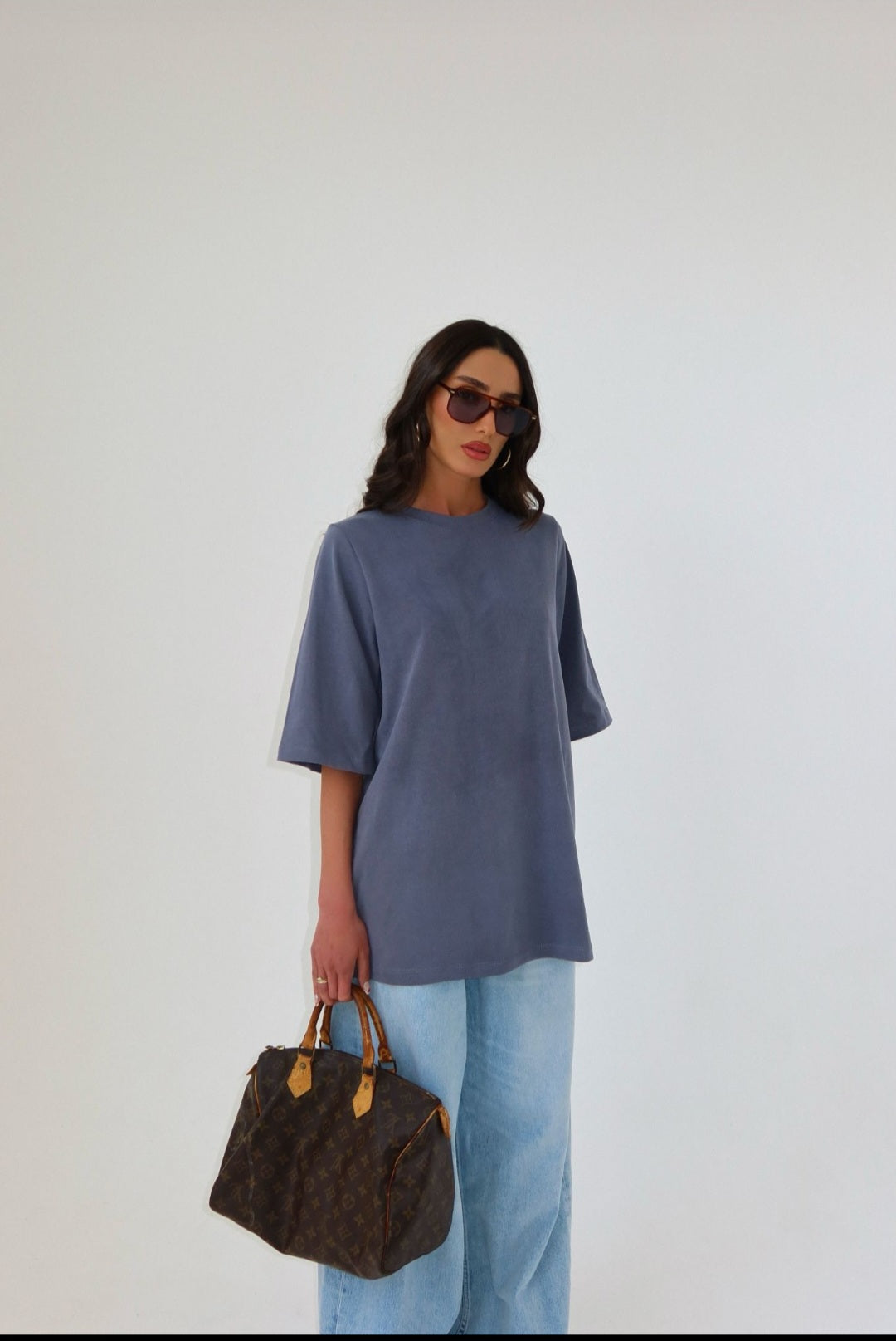 חולצת דמיין אפור פלדה