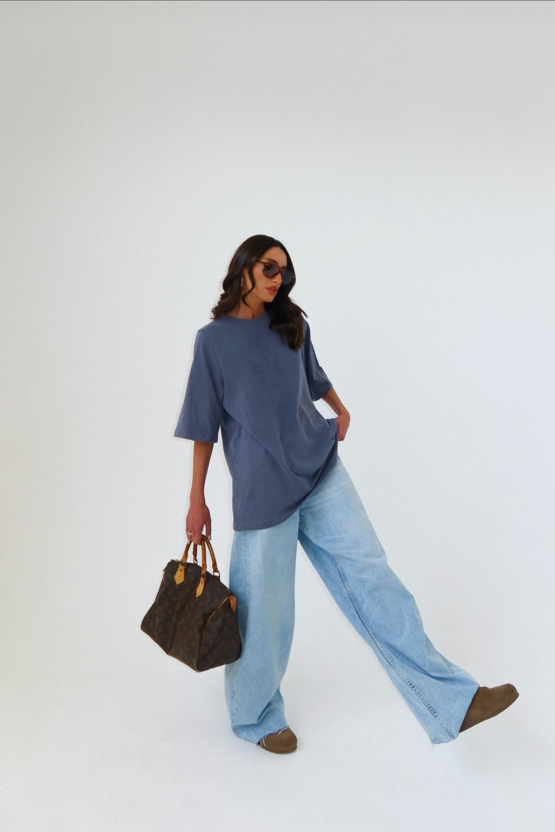 חולצת דמיין אפור פלדה