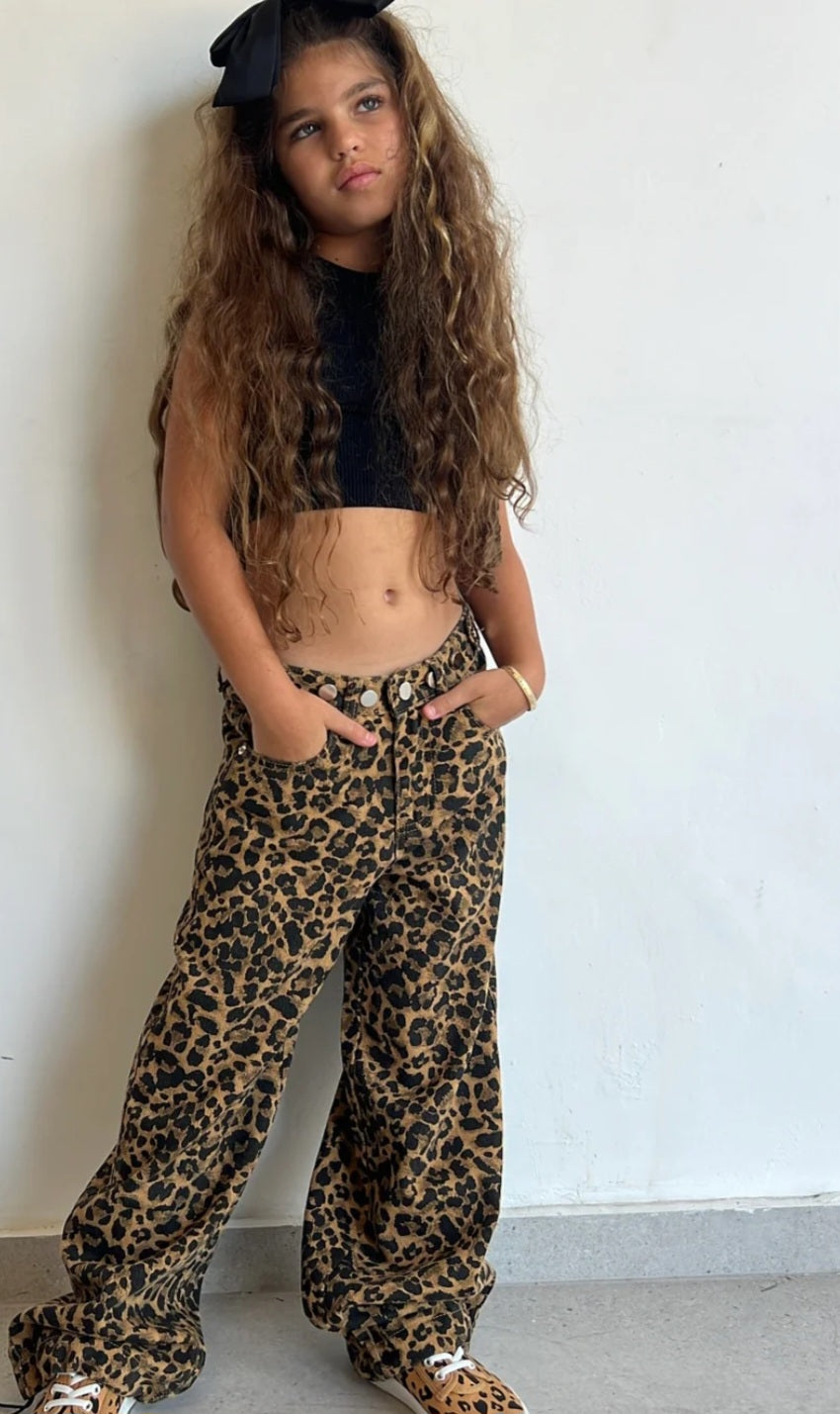 מכנס טאי מנומר חום