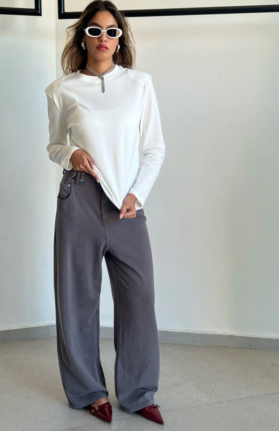 מכנס טוי בלו ווש אפור כהה