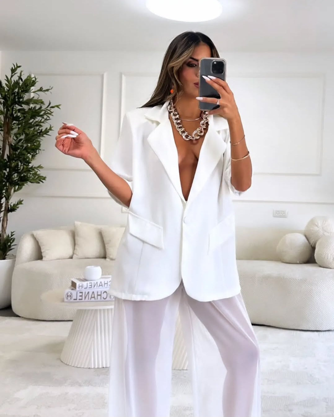 חליפה מכנס שיפון