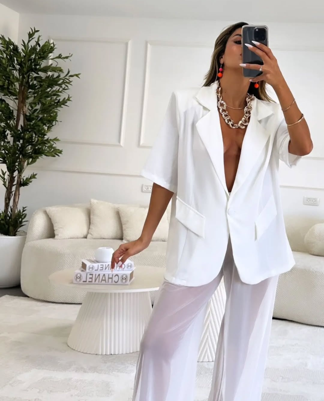 חליפה מכנס שיפון