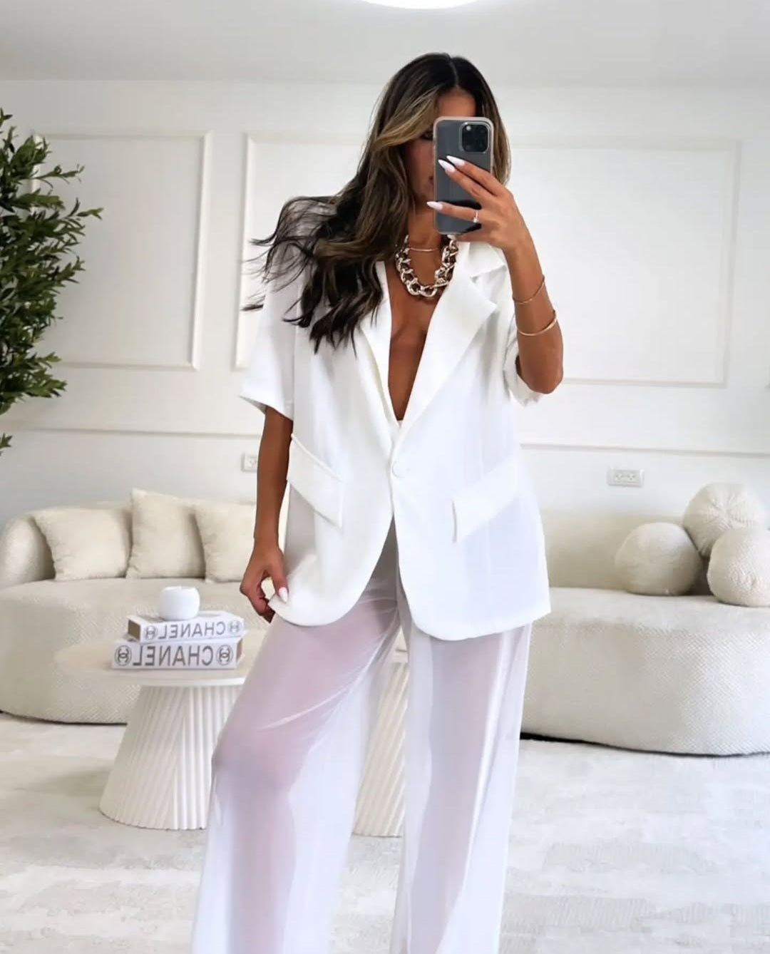 חליפה מכנס שיפון