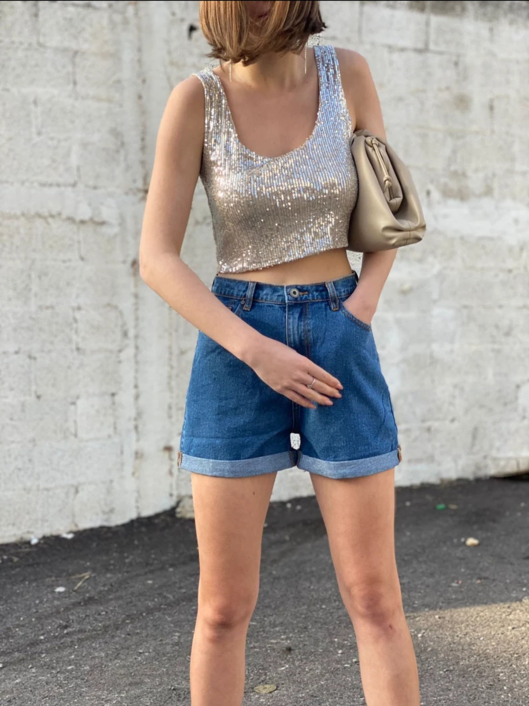 שורט גינס קיפול