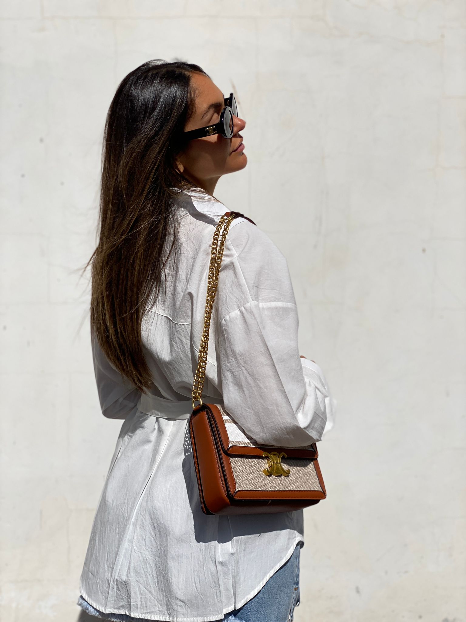 חולצת פשתן מכופתרת קשירה