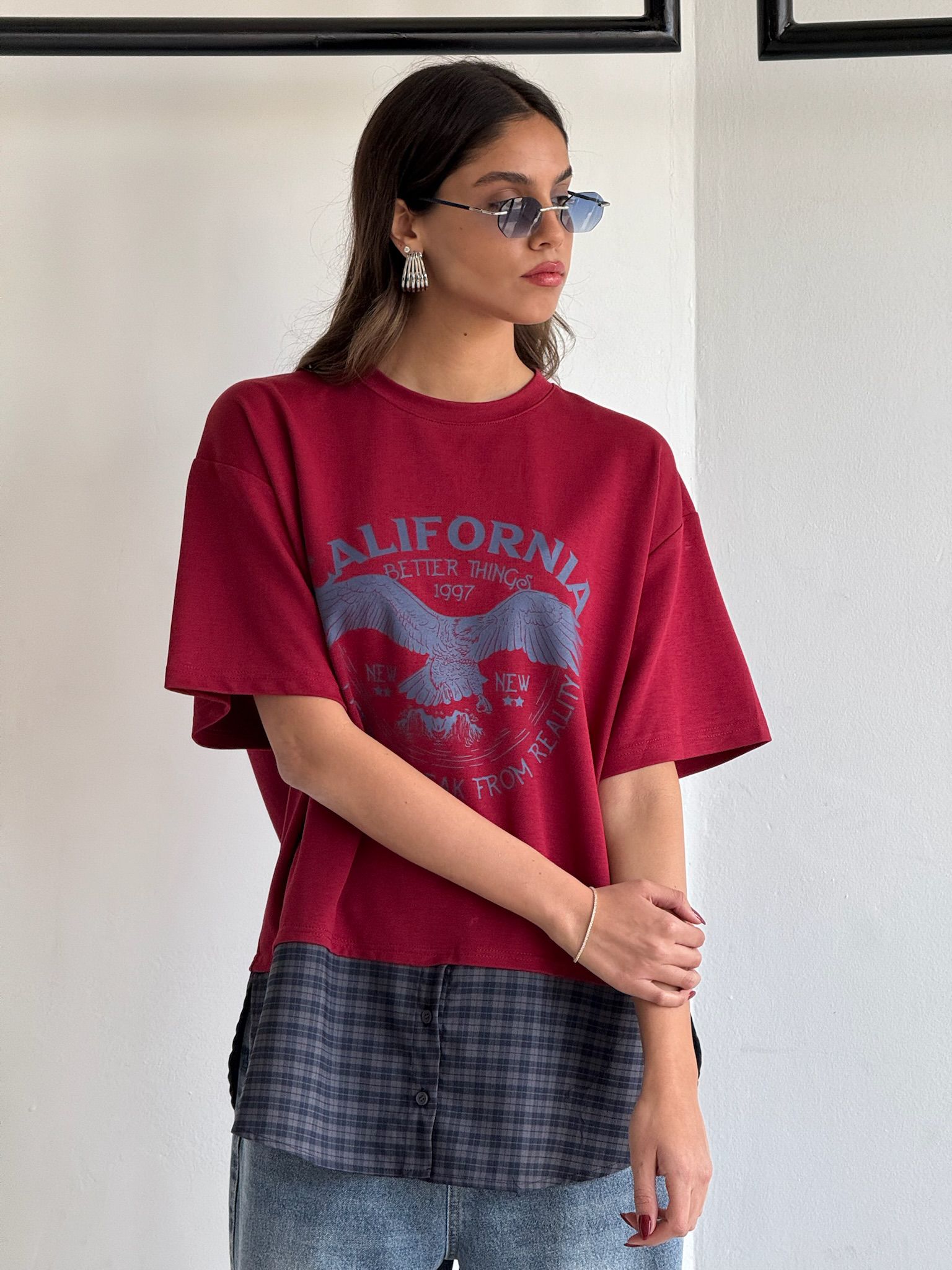 חולצת ליאה בורדו