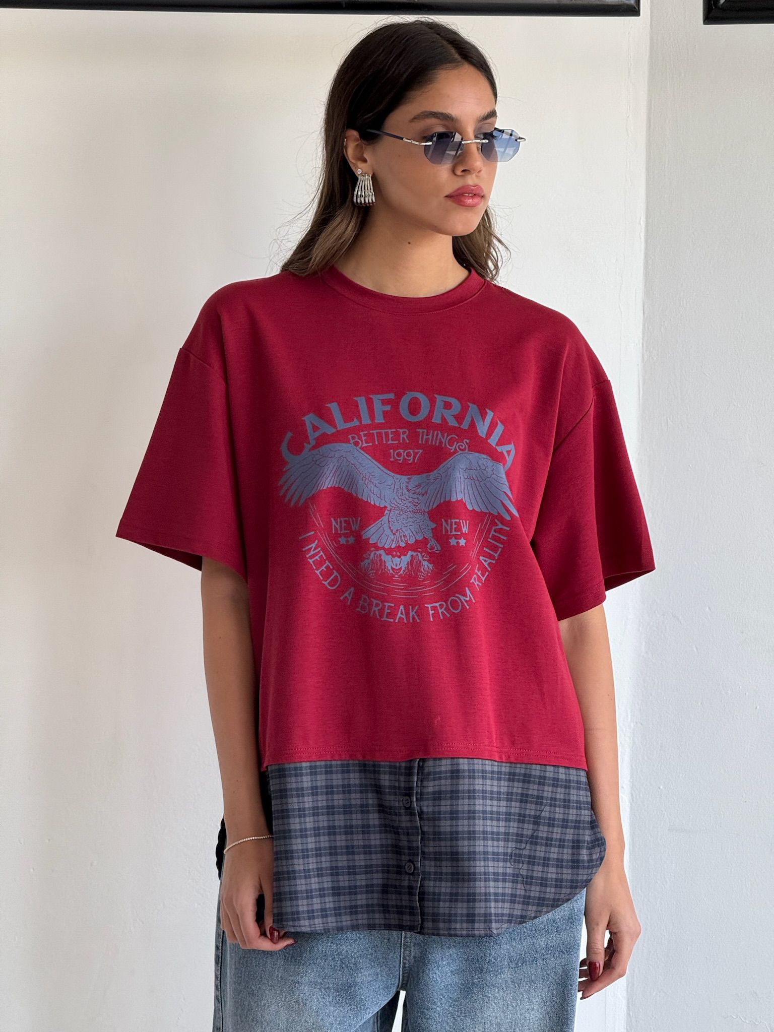 חולצת ליאה בורדו