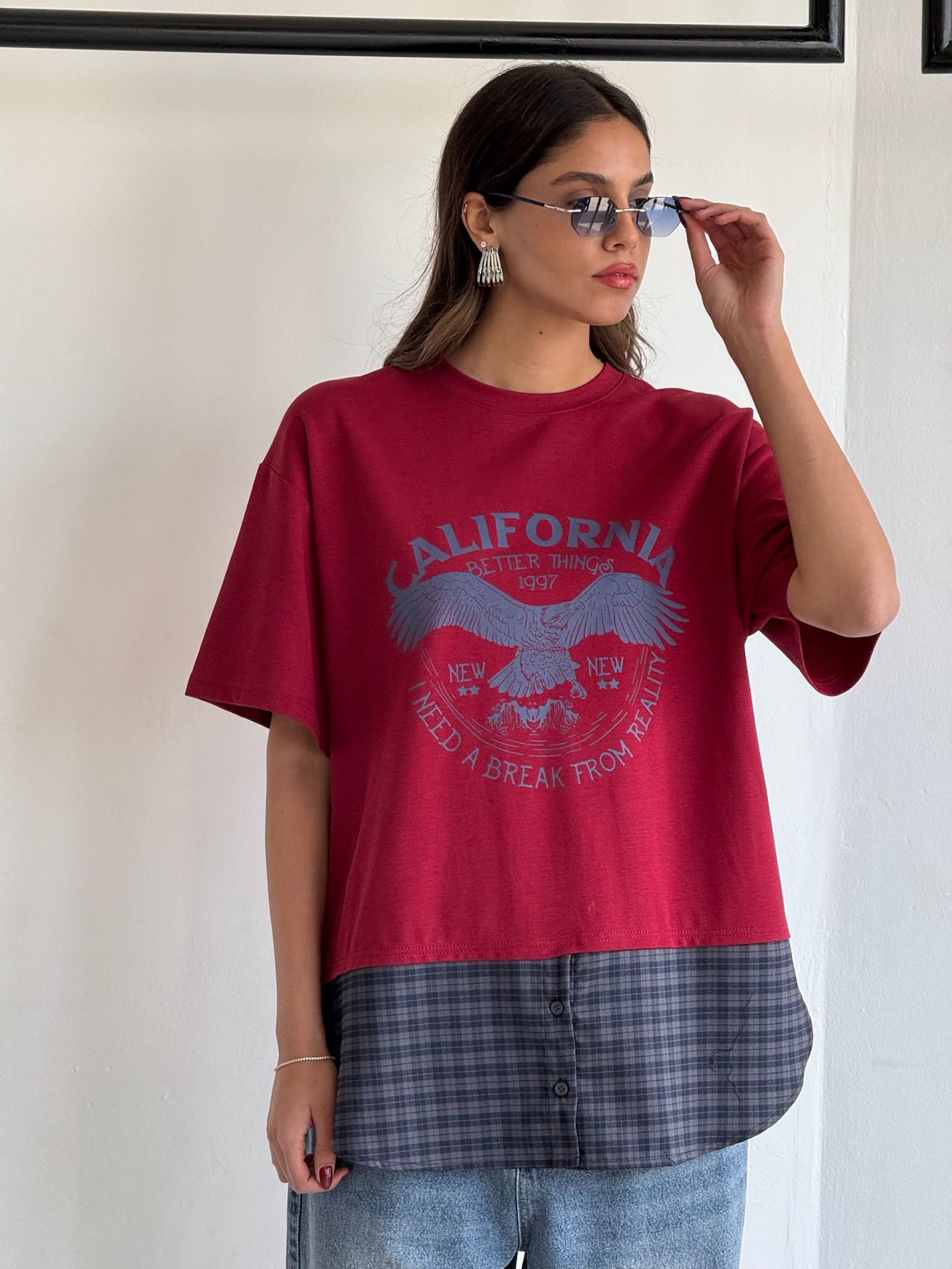 חולצת ליאה בורדו