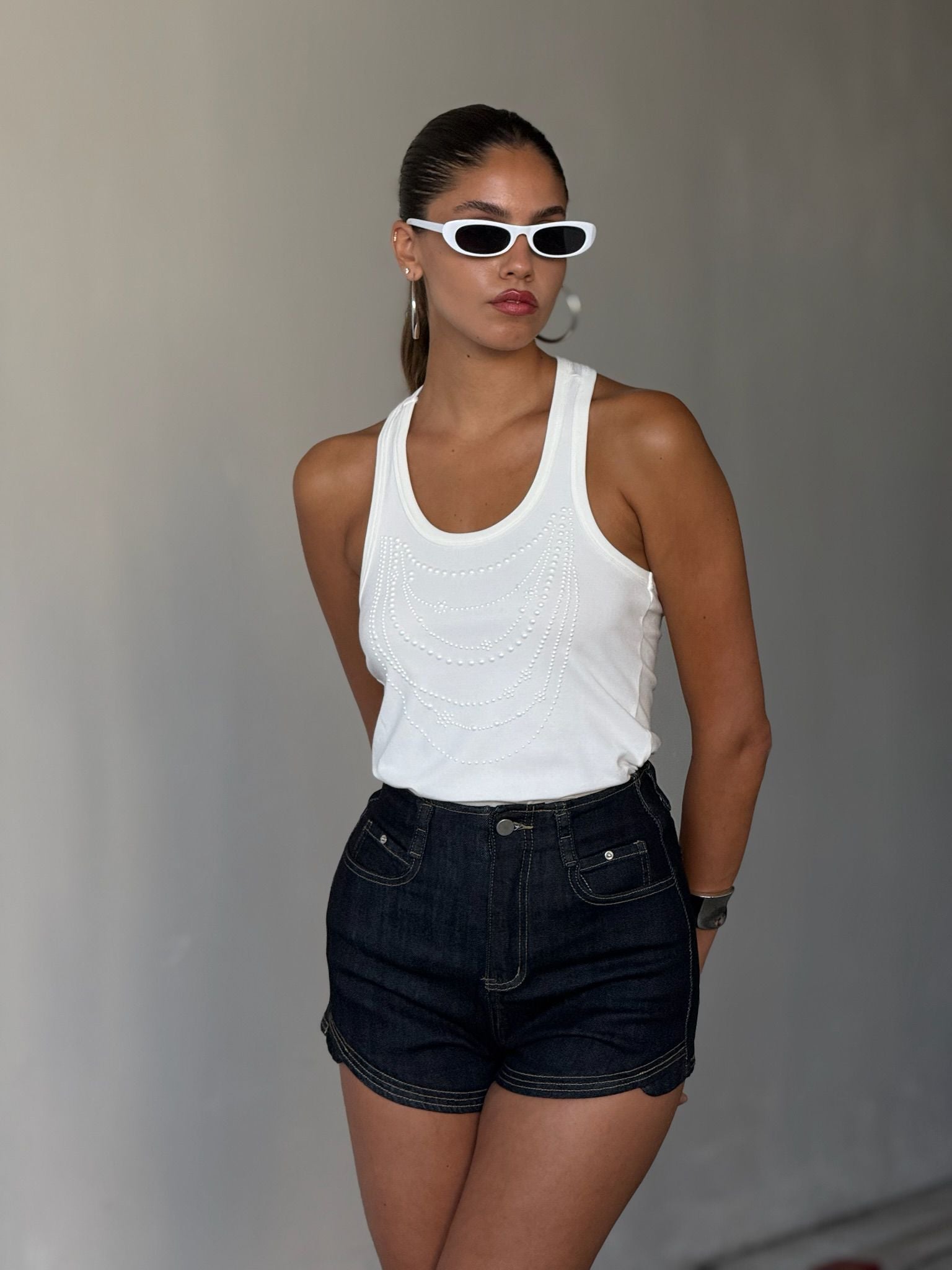 גופיית ריבל לבן