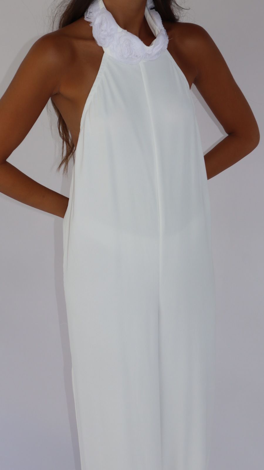 אוברול קולר פלורין לבן