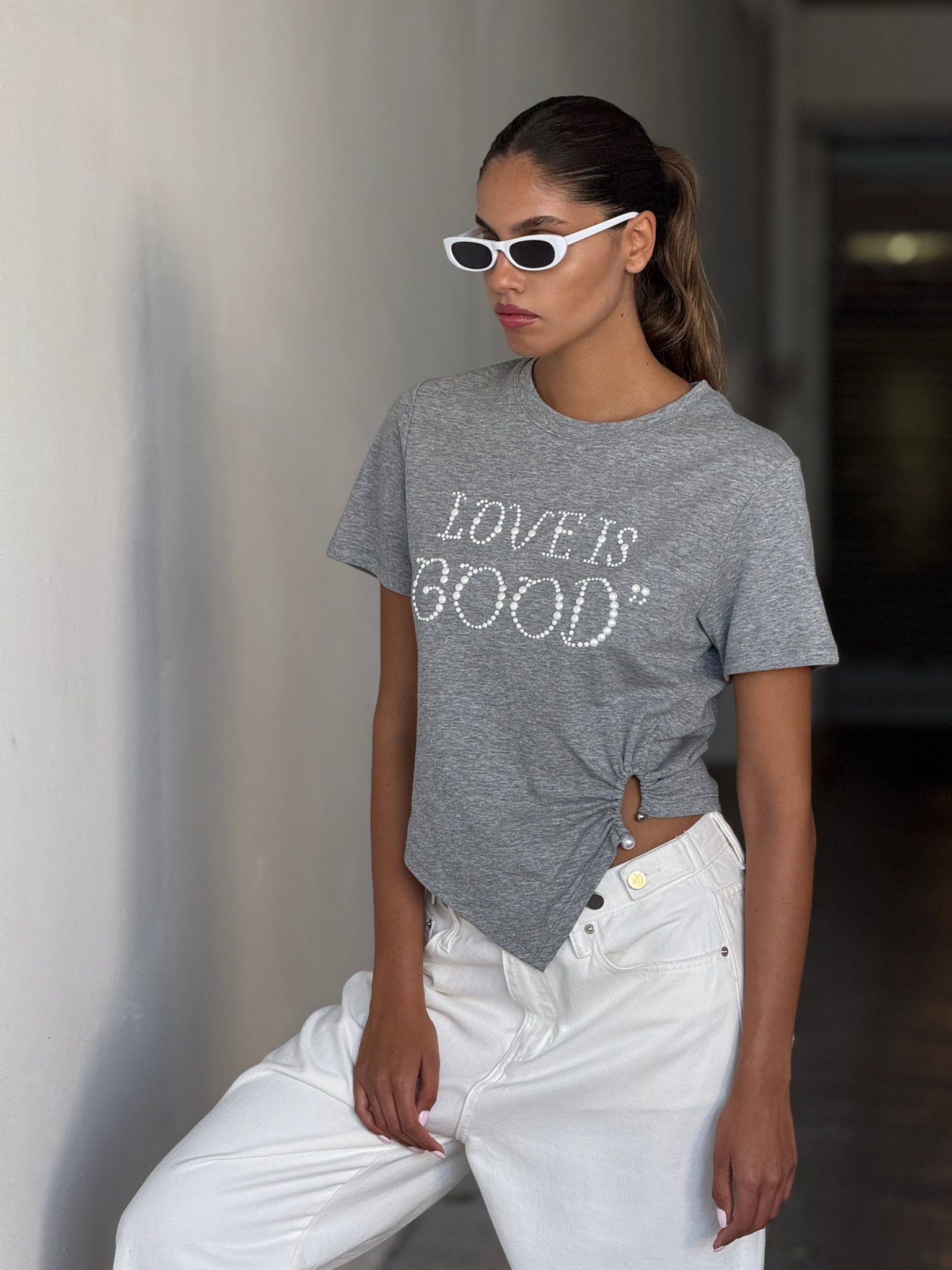 חולצת ג'ייד אפור