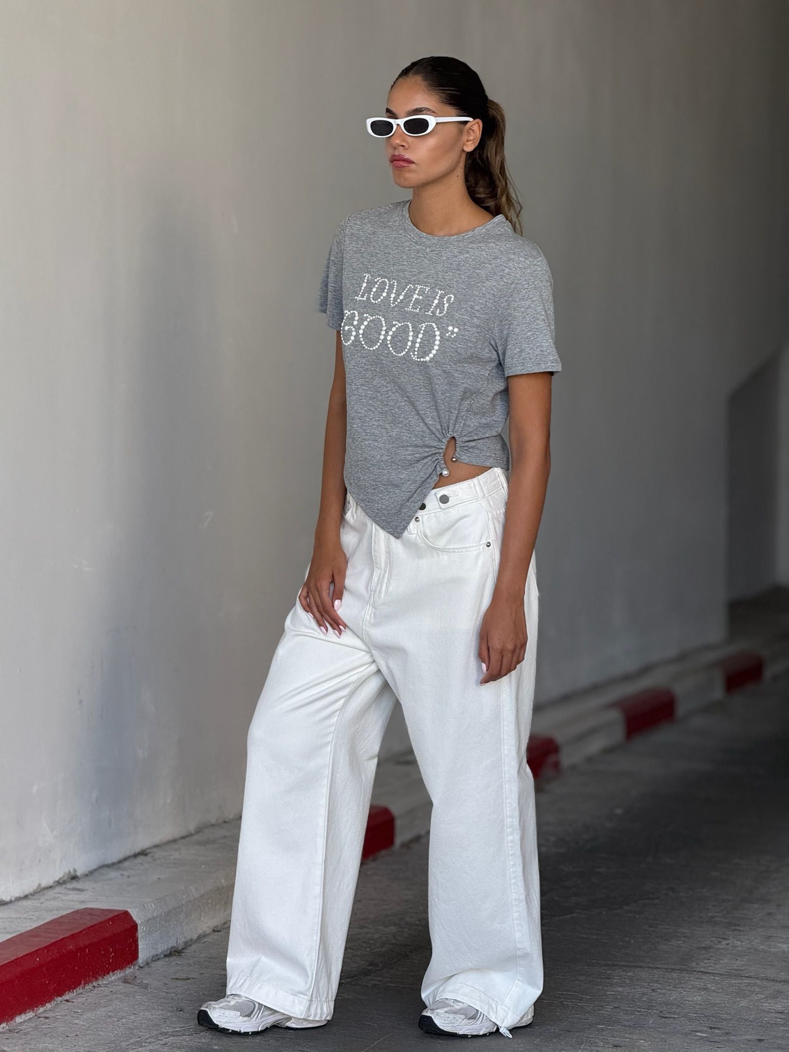 חולצת ג'ייד אפור