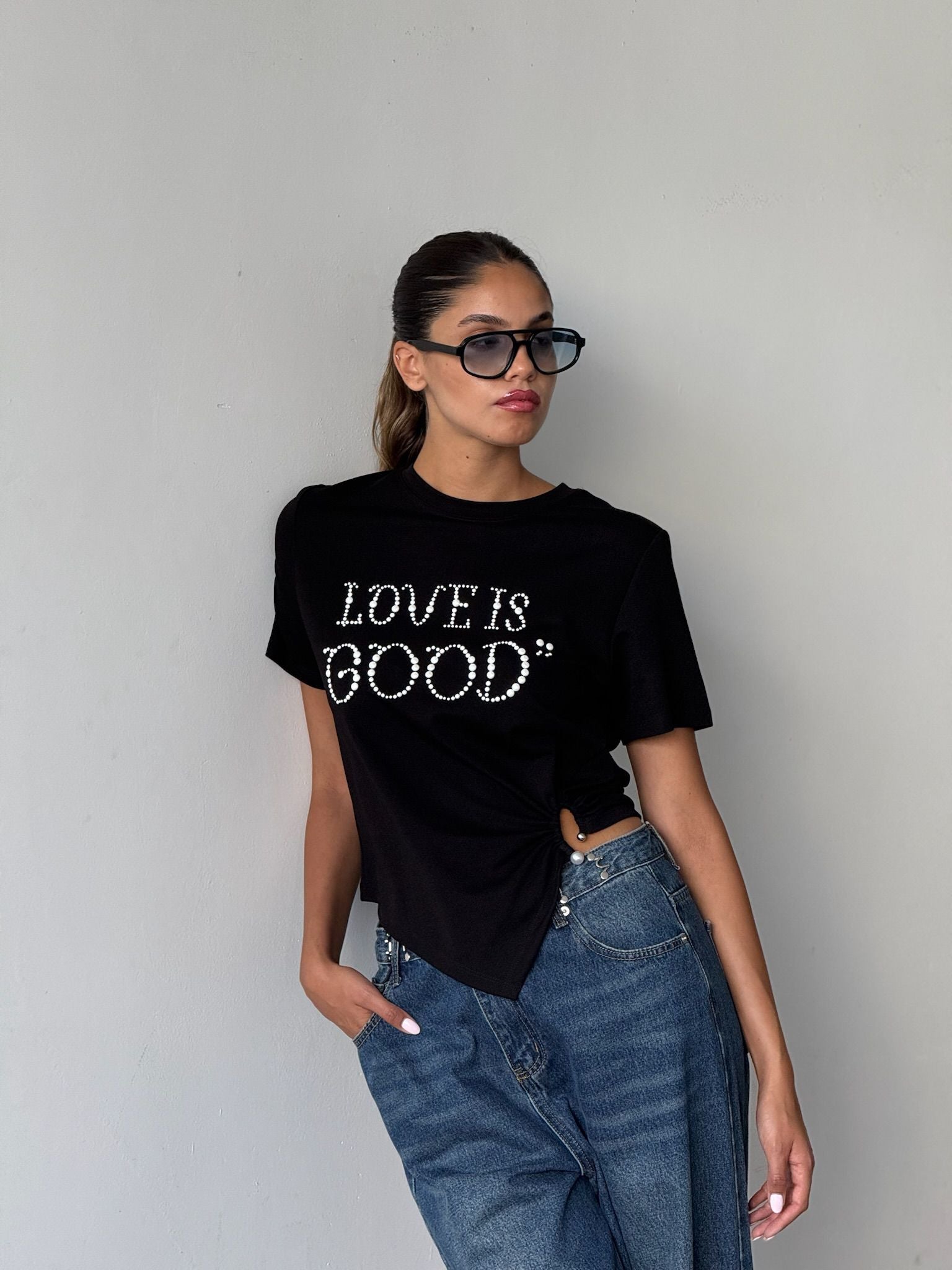 חולצת ג'ייד שחור