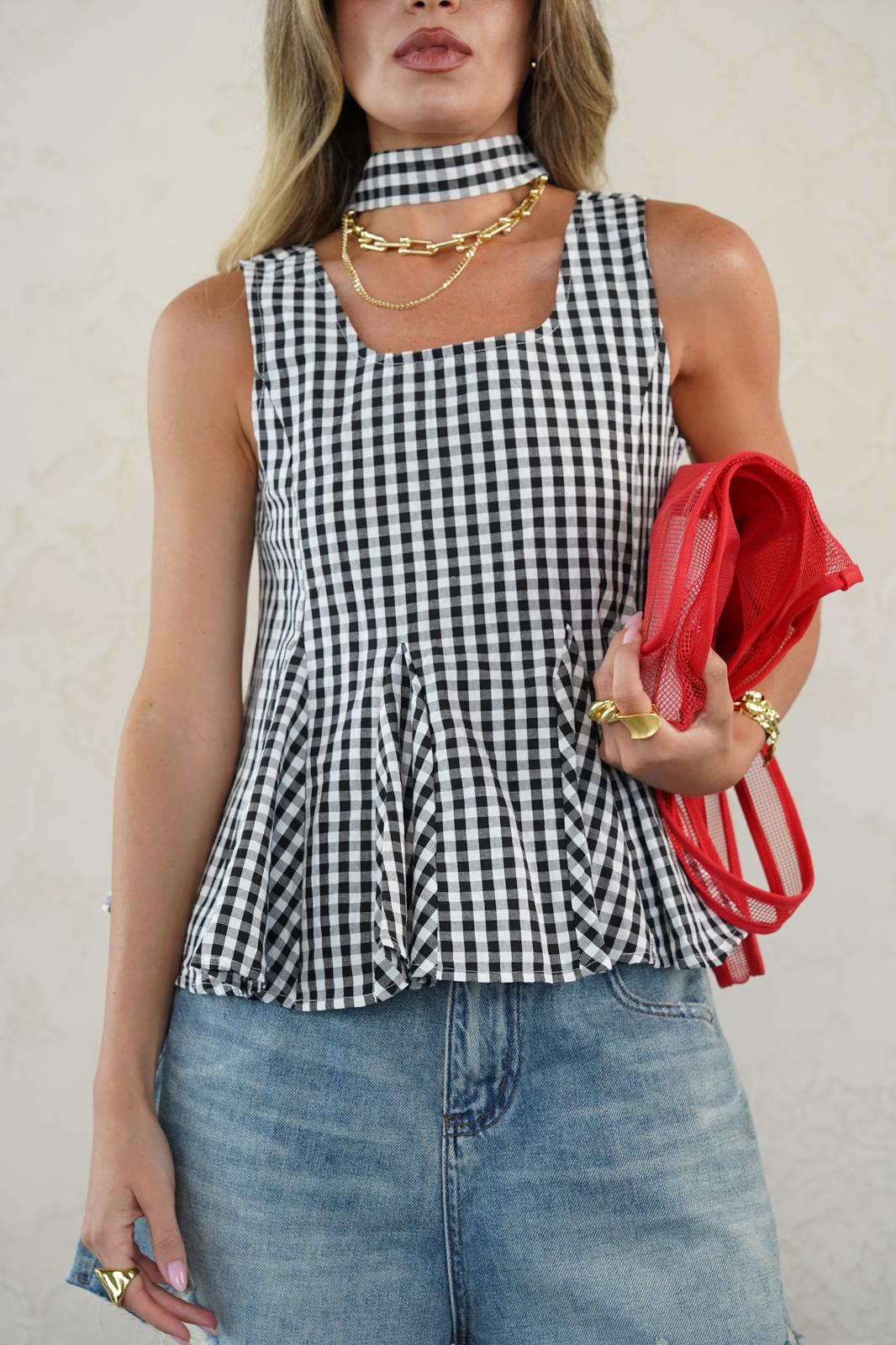 גופיית מרי משובץ