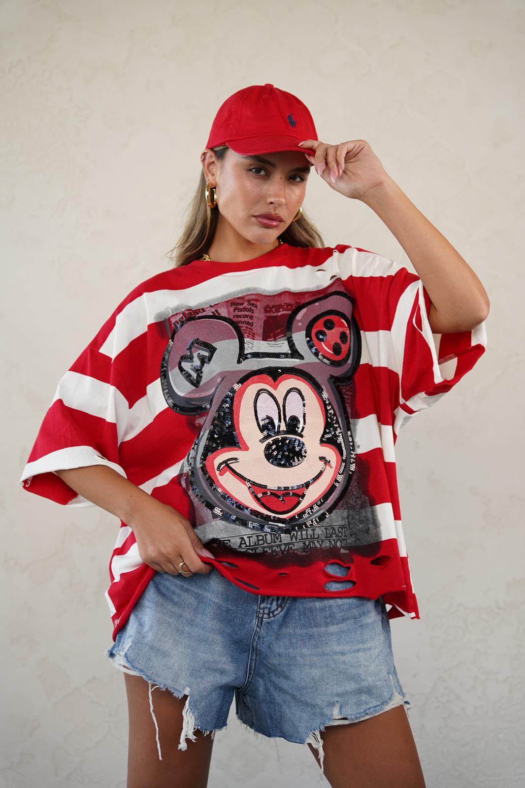 טישרט מיקי מאוס אדום