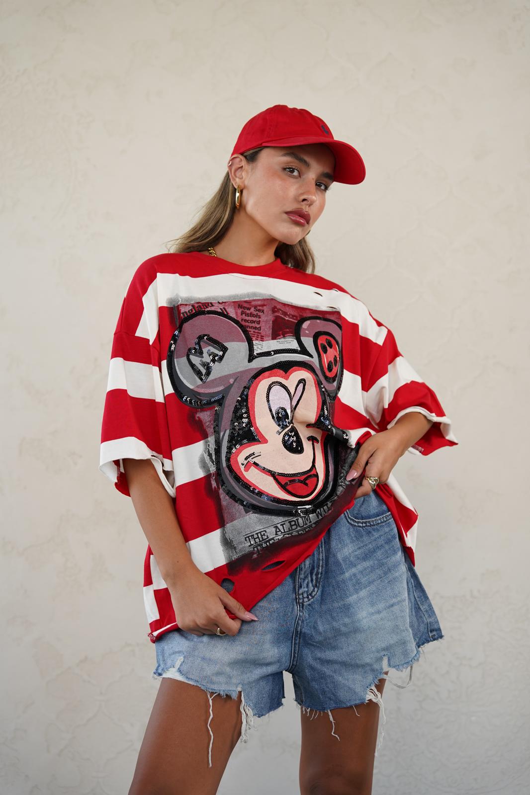טישרט מיקי מאוס אדום