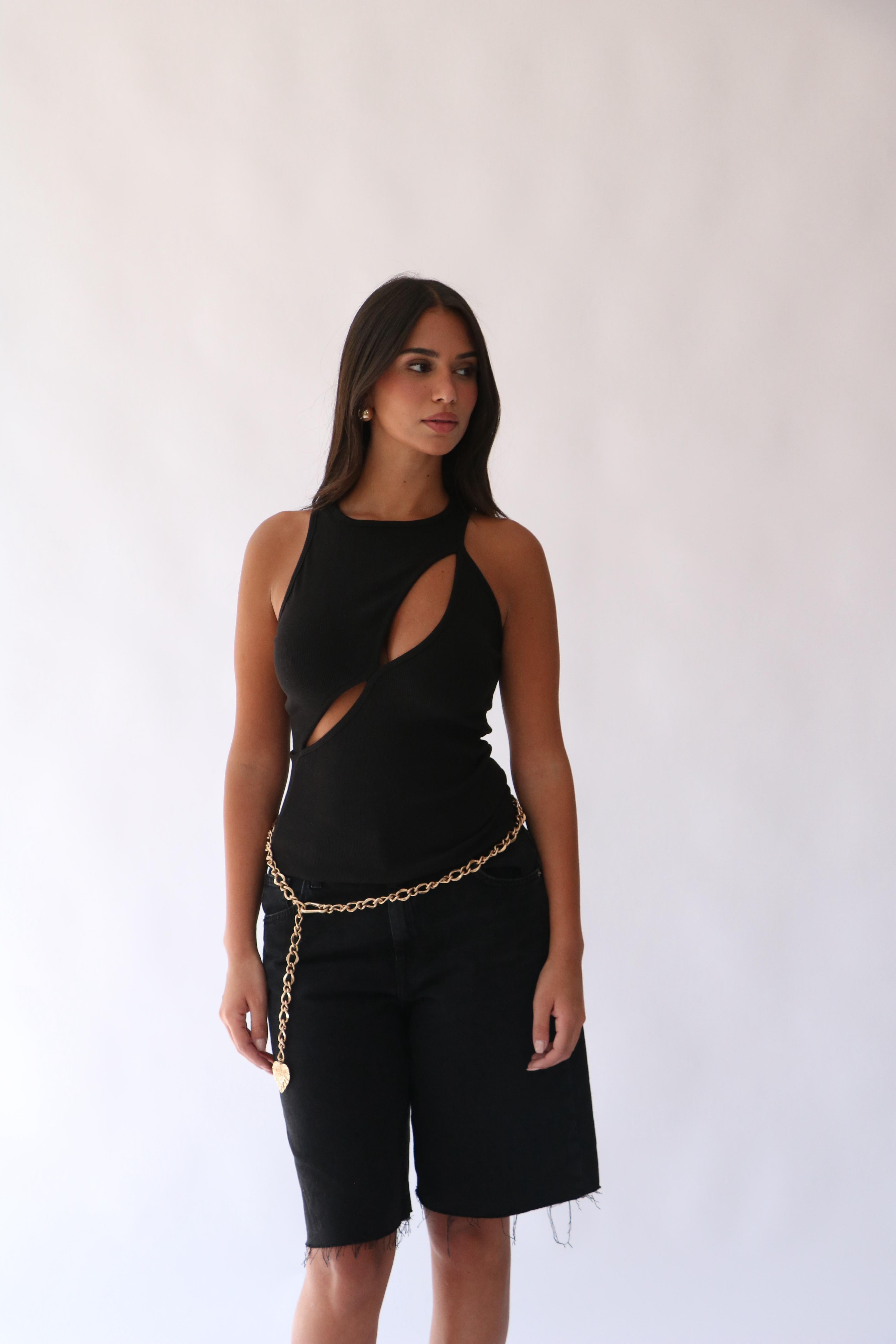 גופיית לורנזה שחור