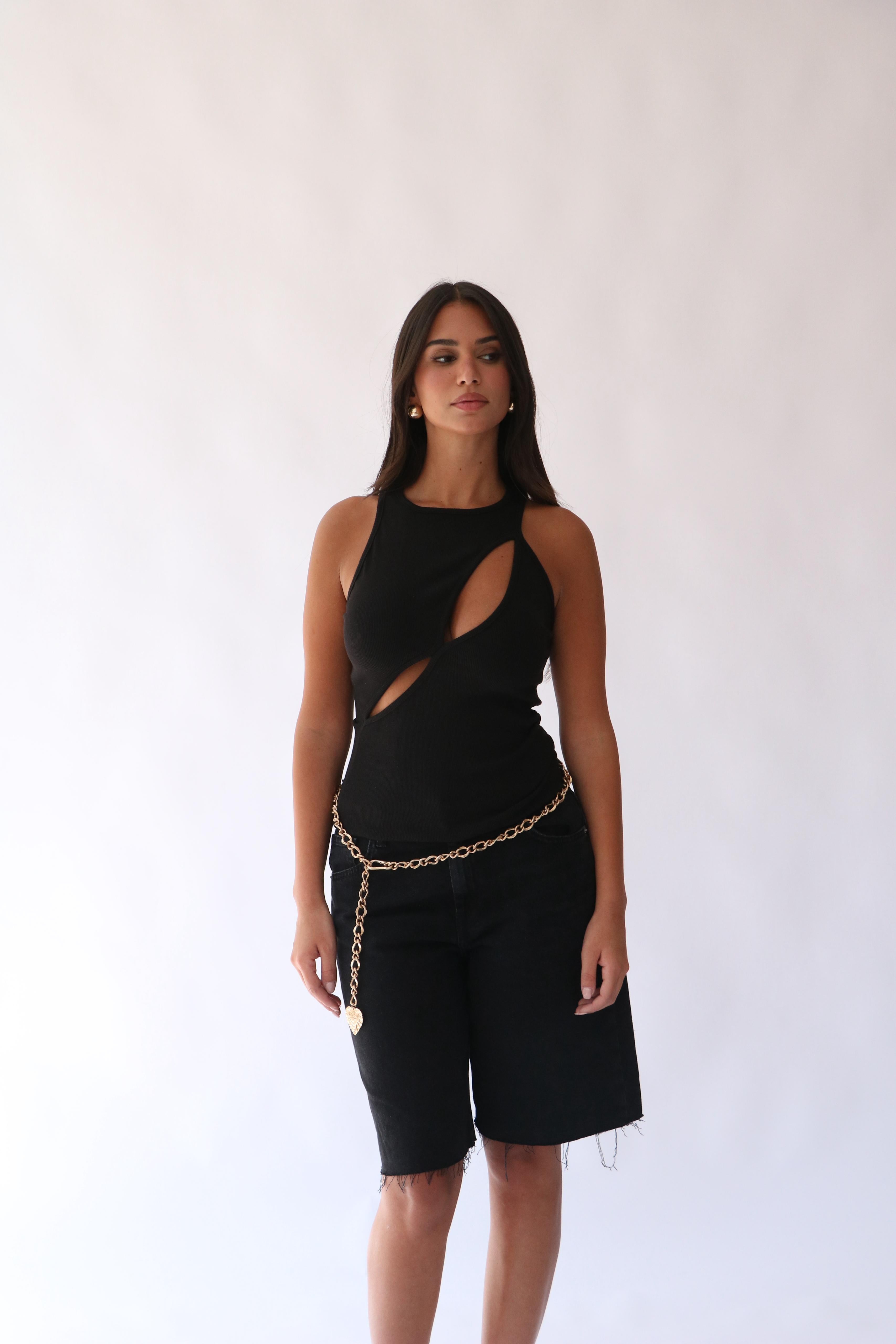 גופיית לורנזה שחור