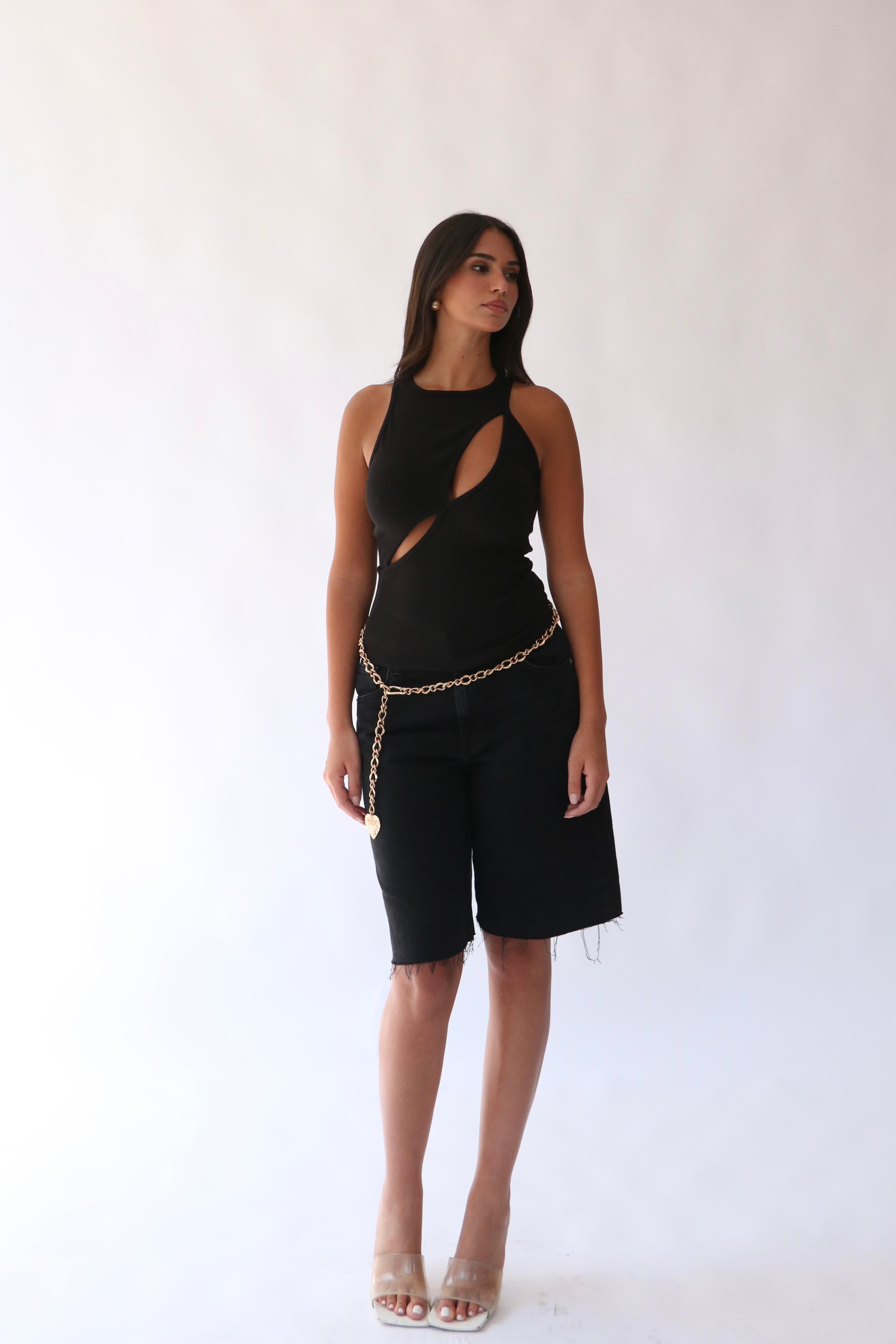 גופיית לורנזה שחור