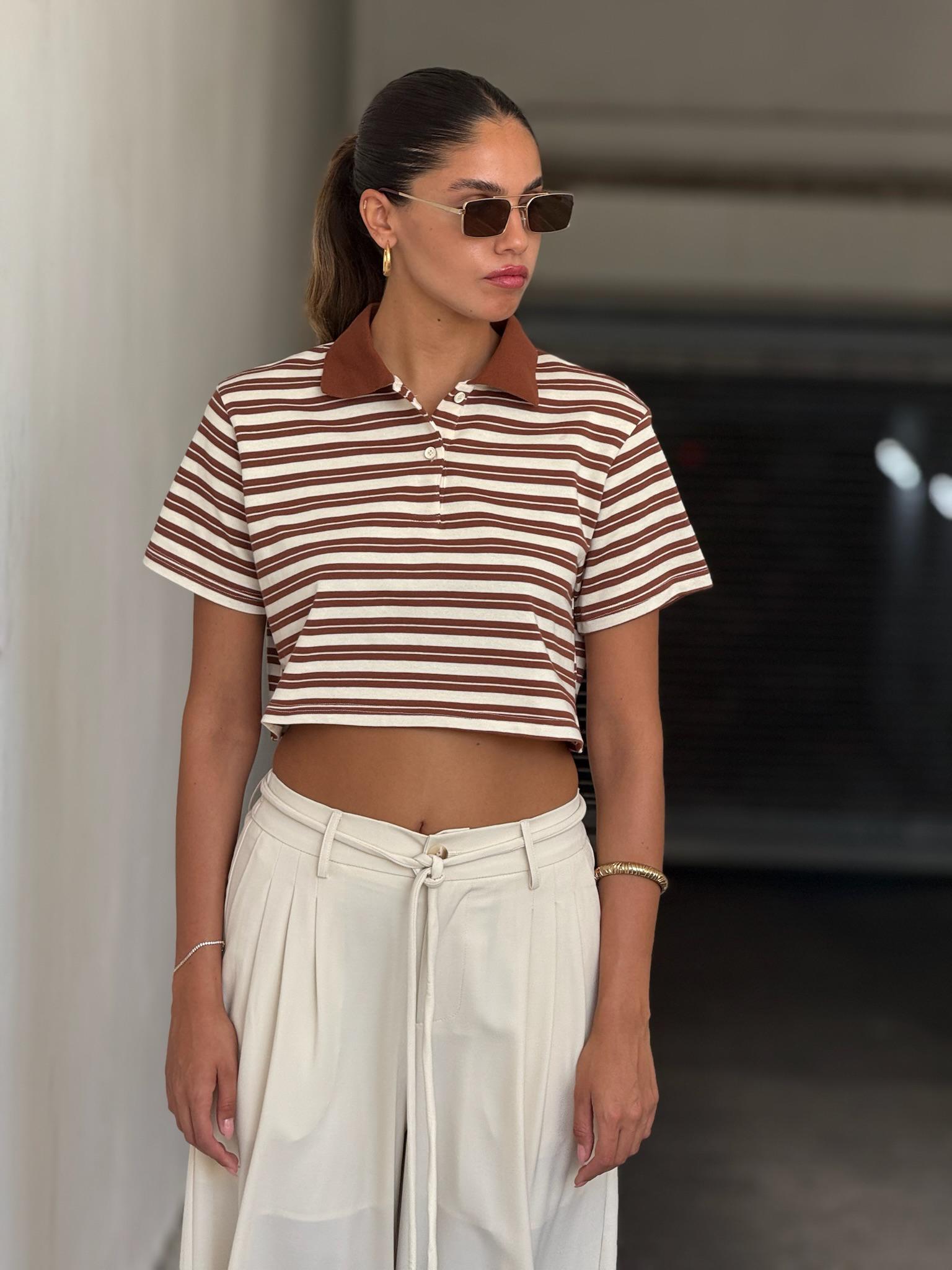 חולצת רפאל קרופ מוקה