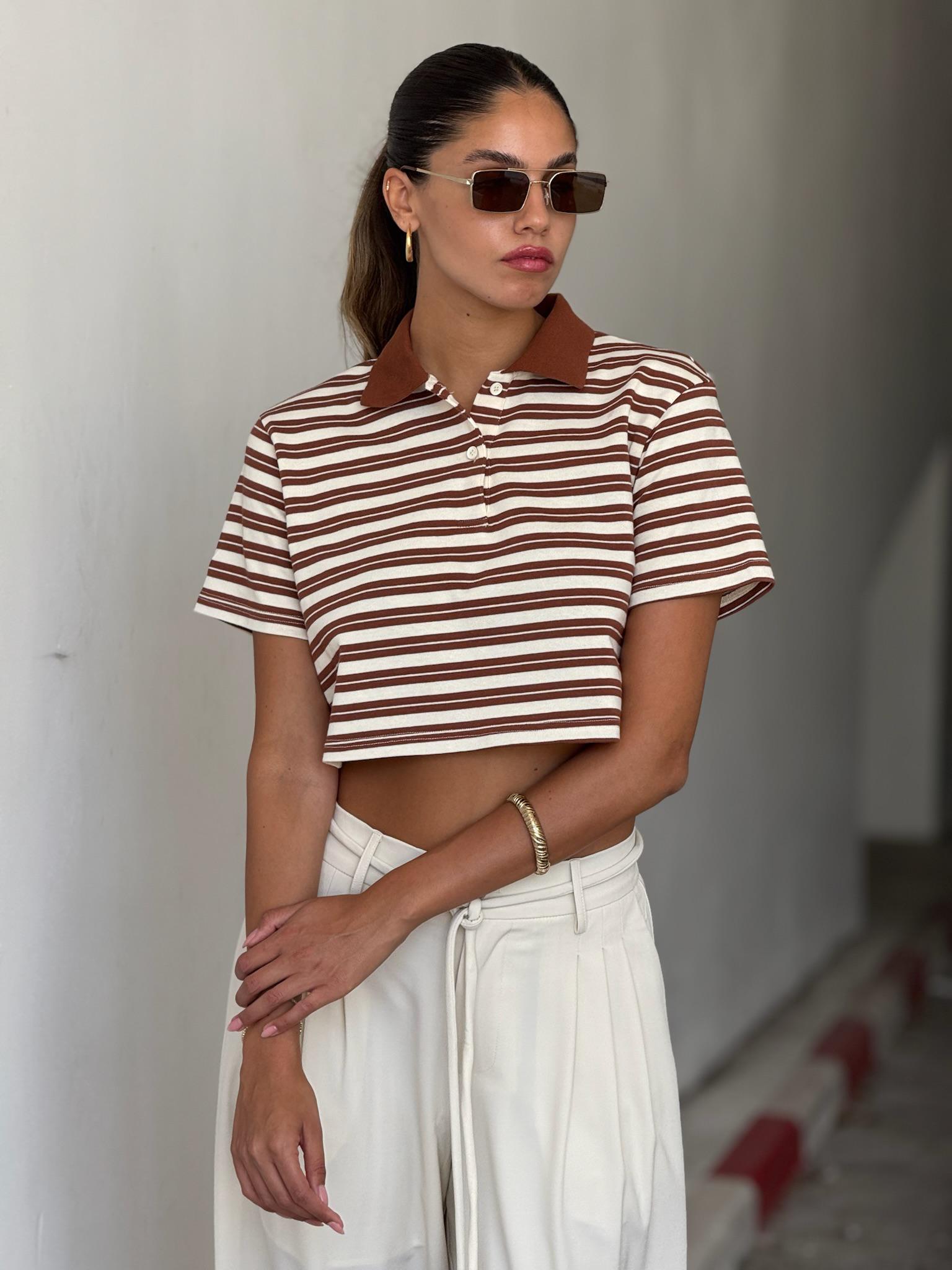 חולצת רפאל קרופ מוקה