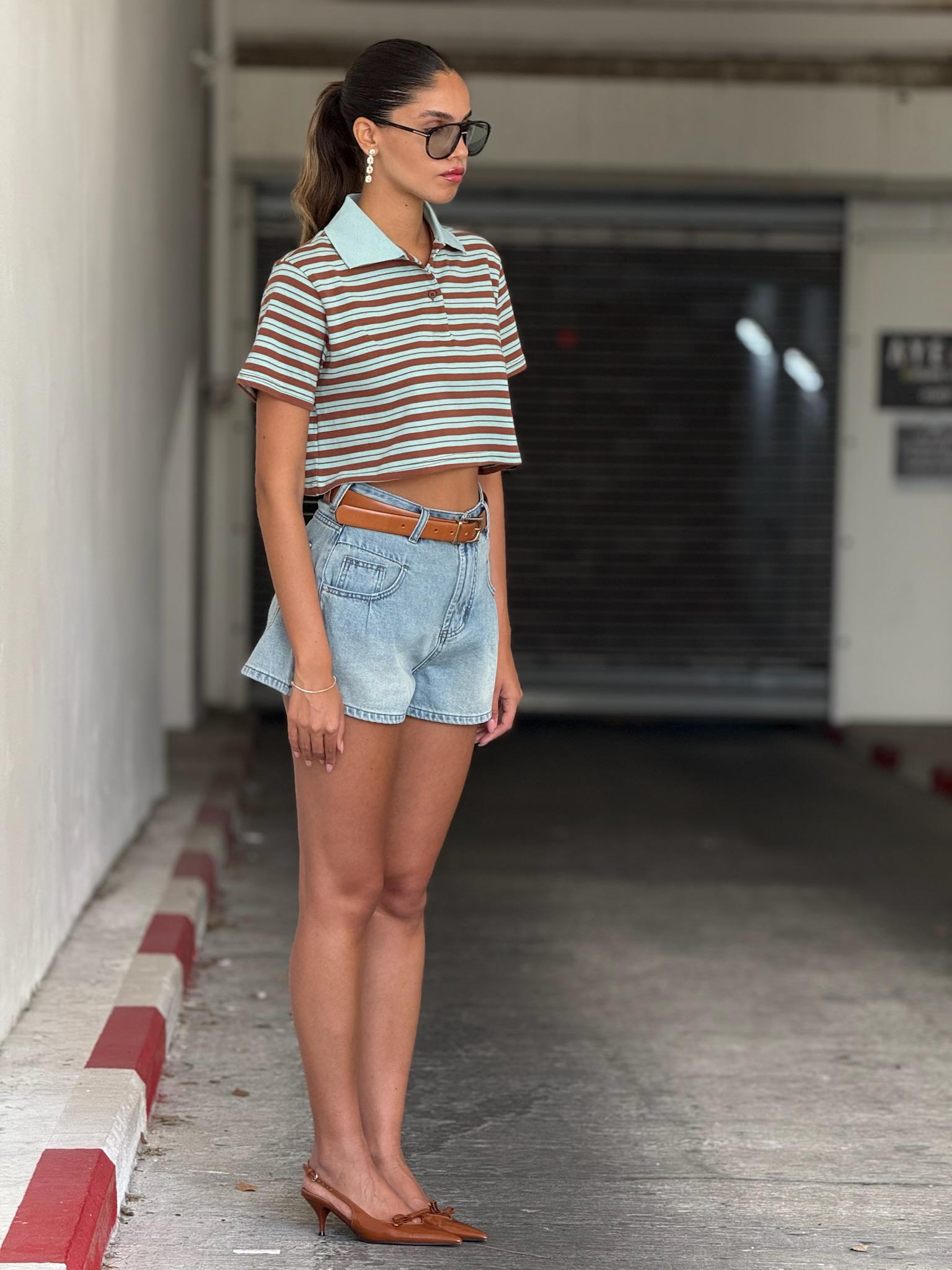 חולצת רפאל קרופ תכלת