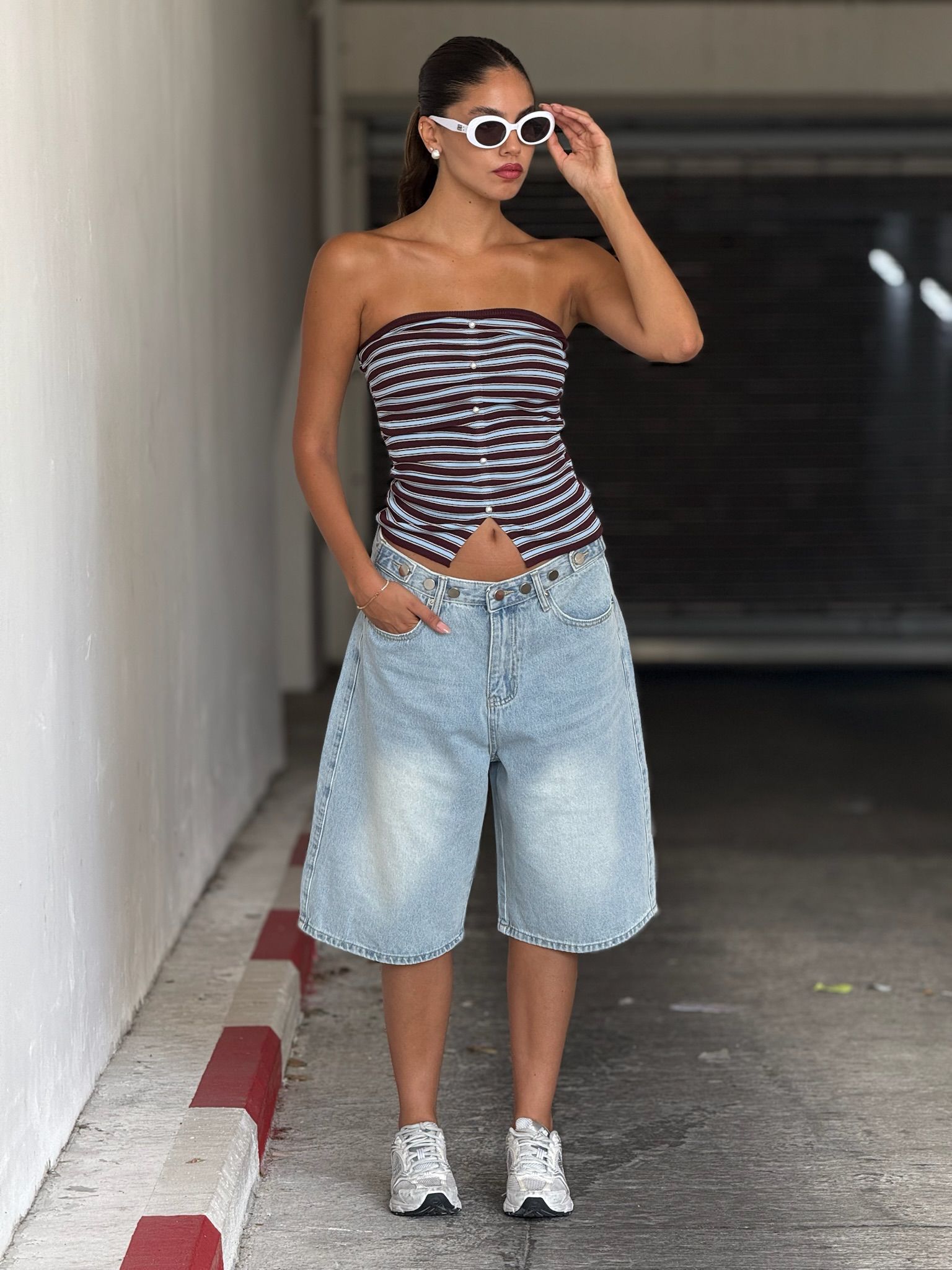 סטרפלס גלאור חום כהה