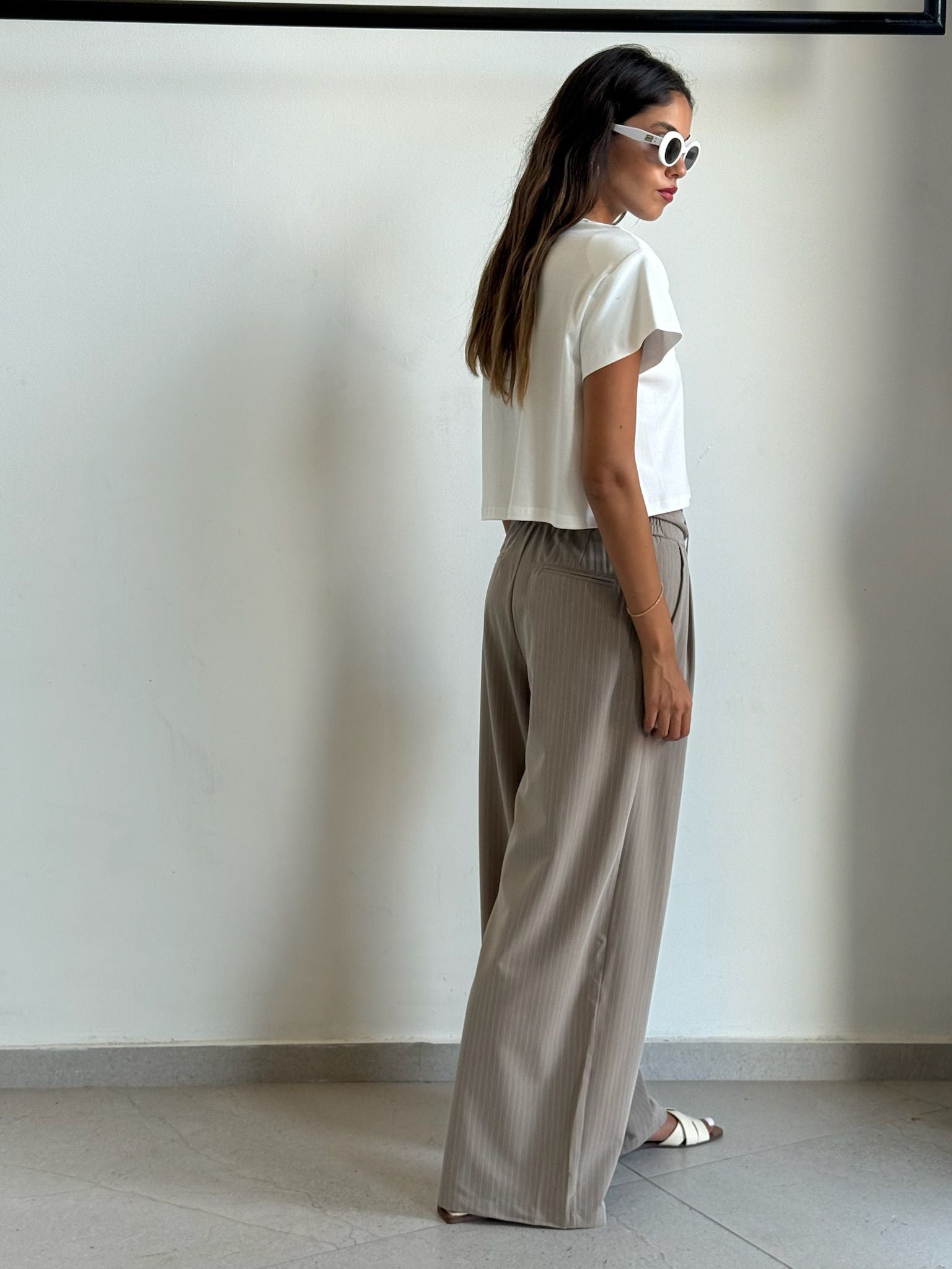 מכנס שלבי חום פסים