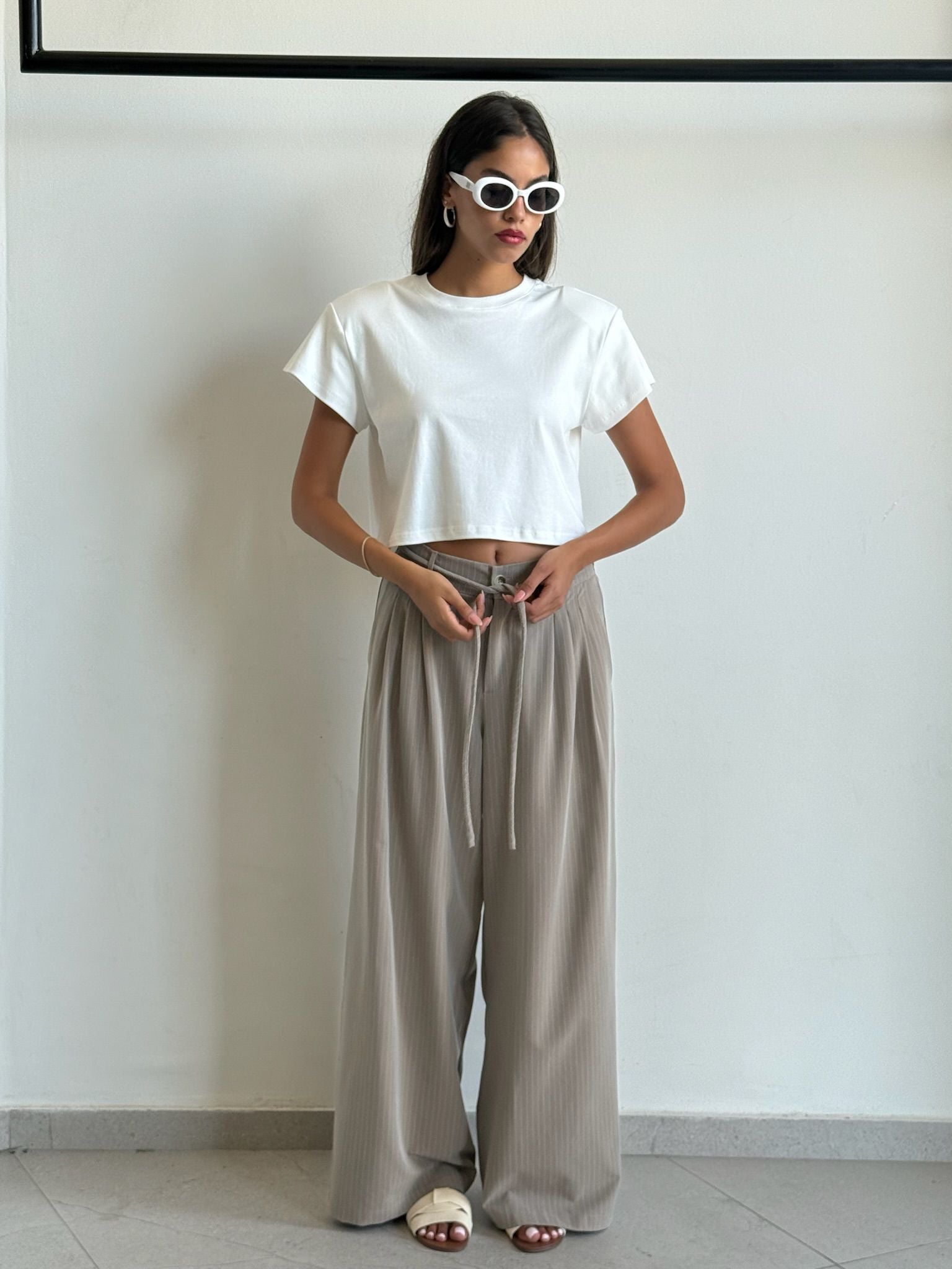 מכנס שלבי חום פסים