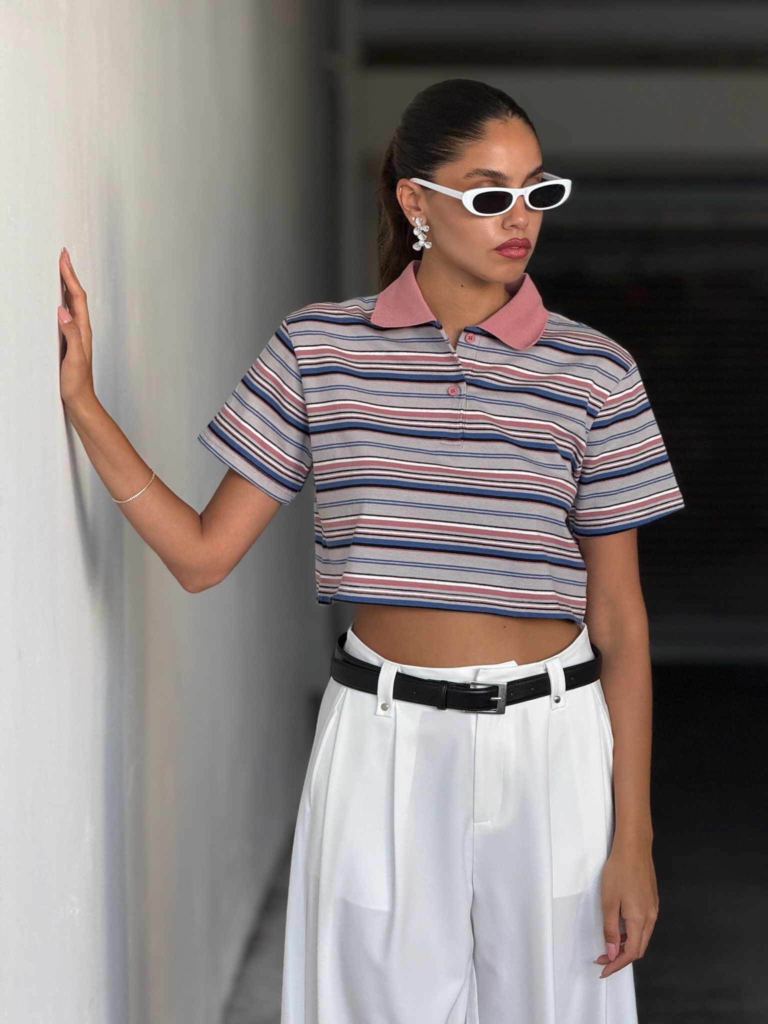 חולצת דניאל קרופ ורוד