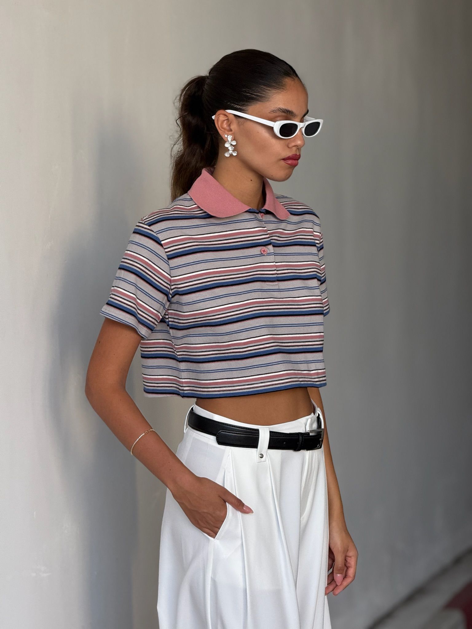 חולצת דניאל קרופ ורוד