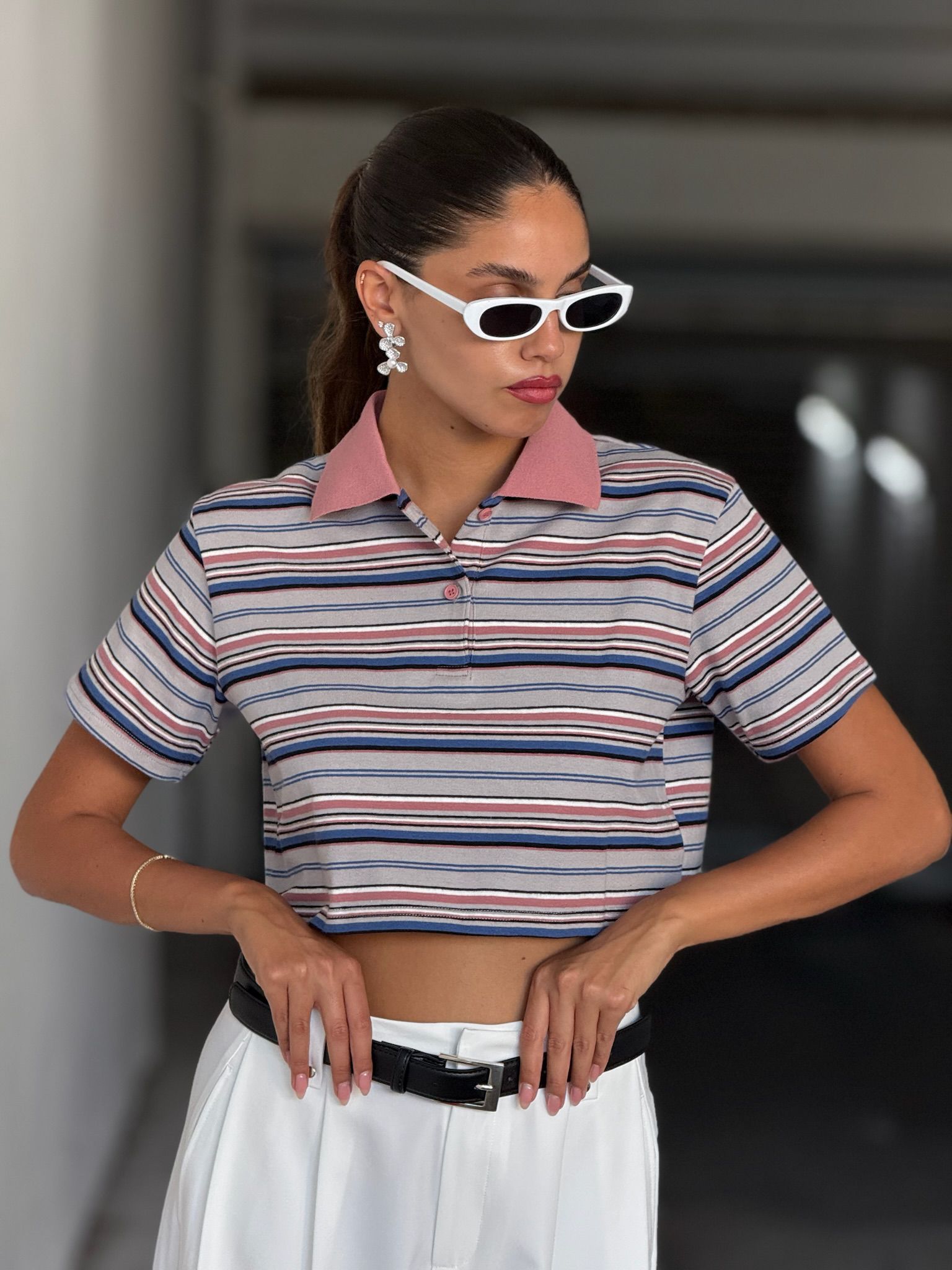 חולצת דניאל קרופ ורוד