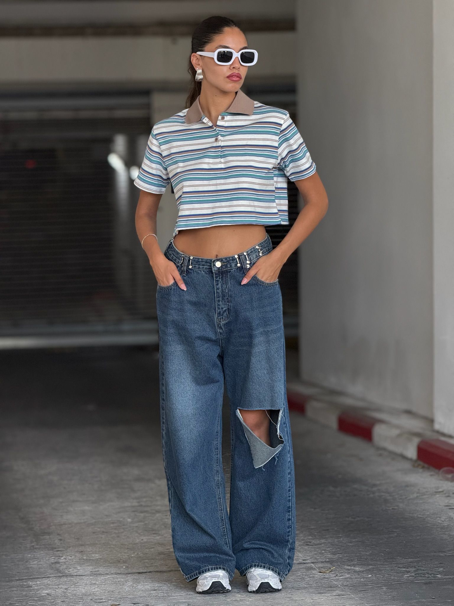 חולצת דניאל קרופ תכלת