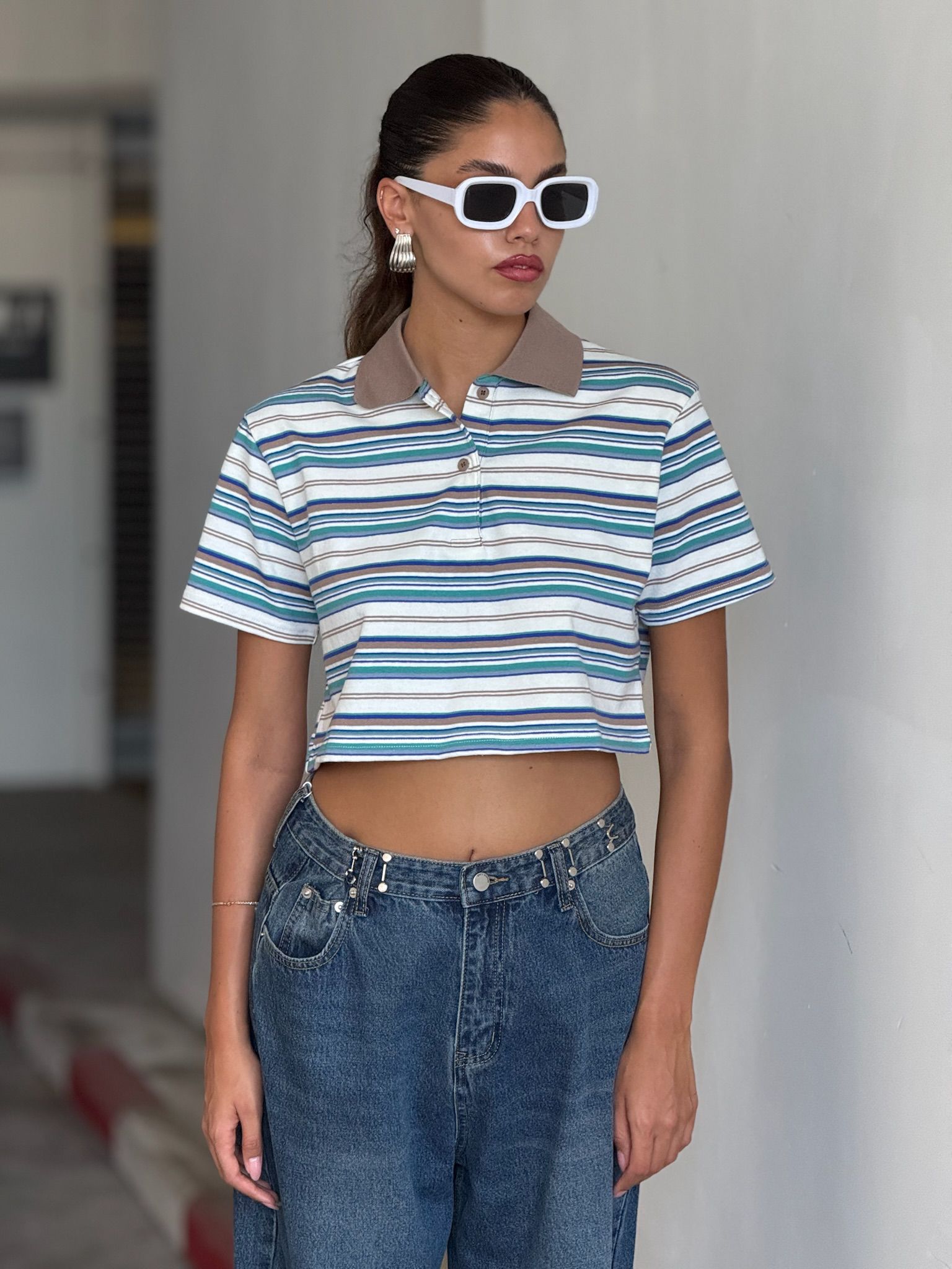 חולצת דניאל קרופ תכלת