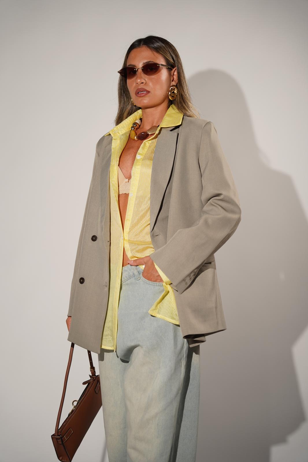 חולצת נטע צהוב פסים