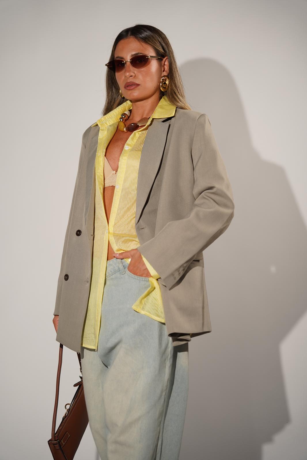 חולצת נטע צהוב פסים