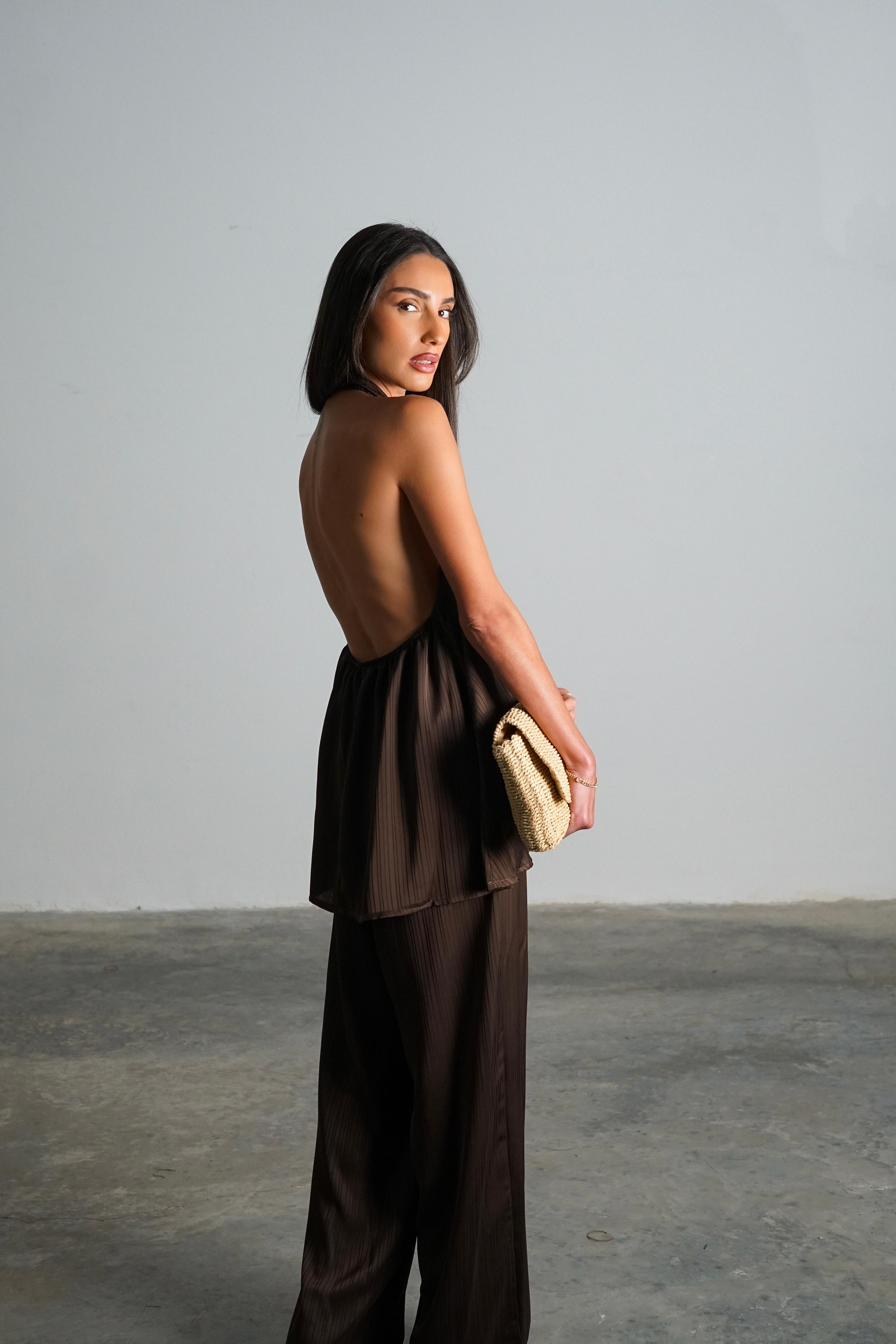 חליפת מקיאטו חום