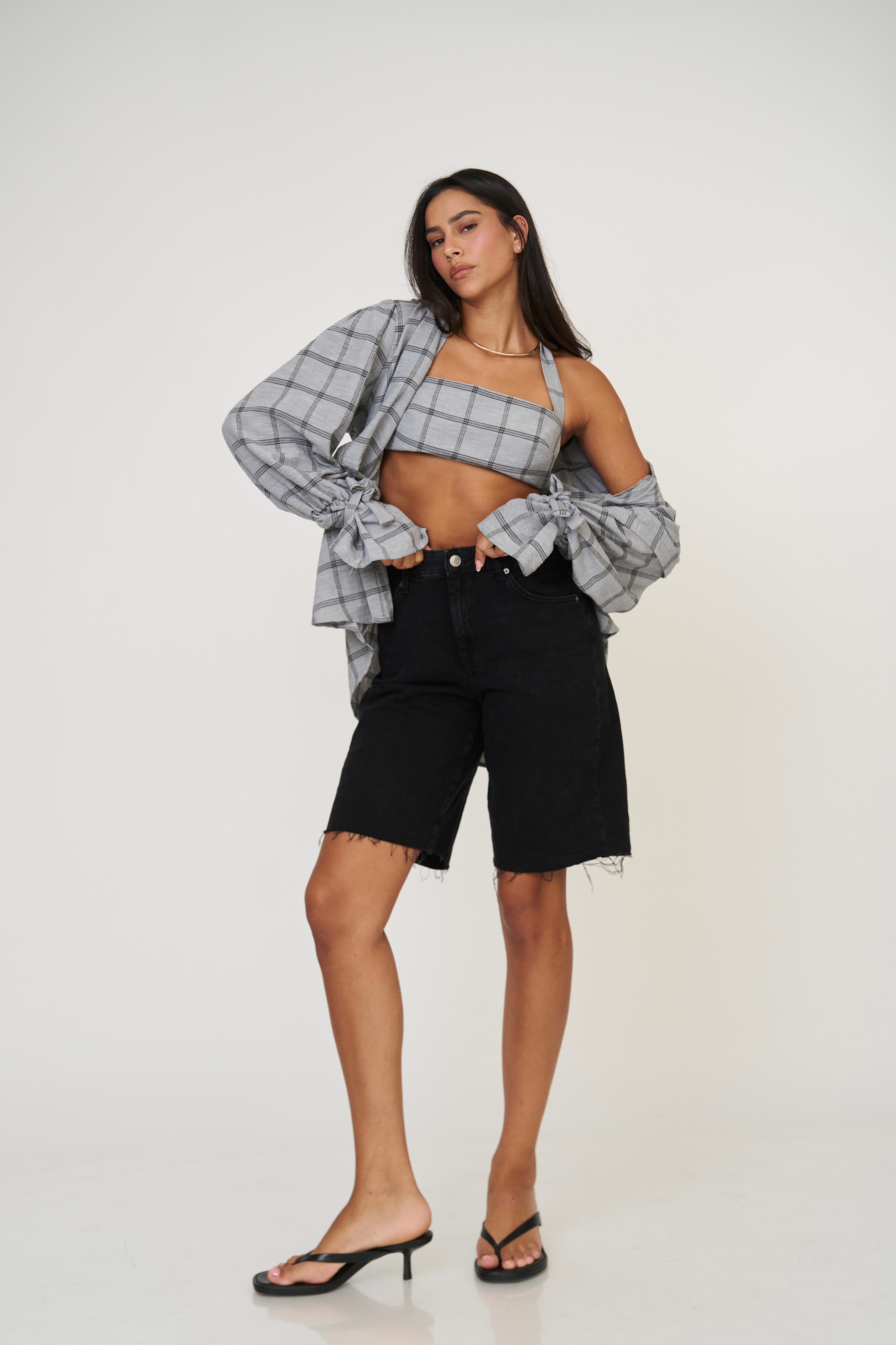 מכופתרת אניטה אפור