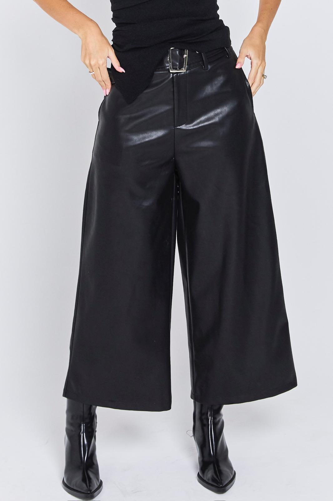 מכנס צוף דמוי עור