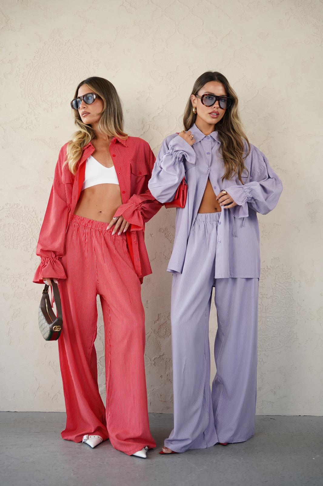 חליפת שיה סגול פסים