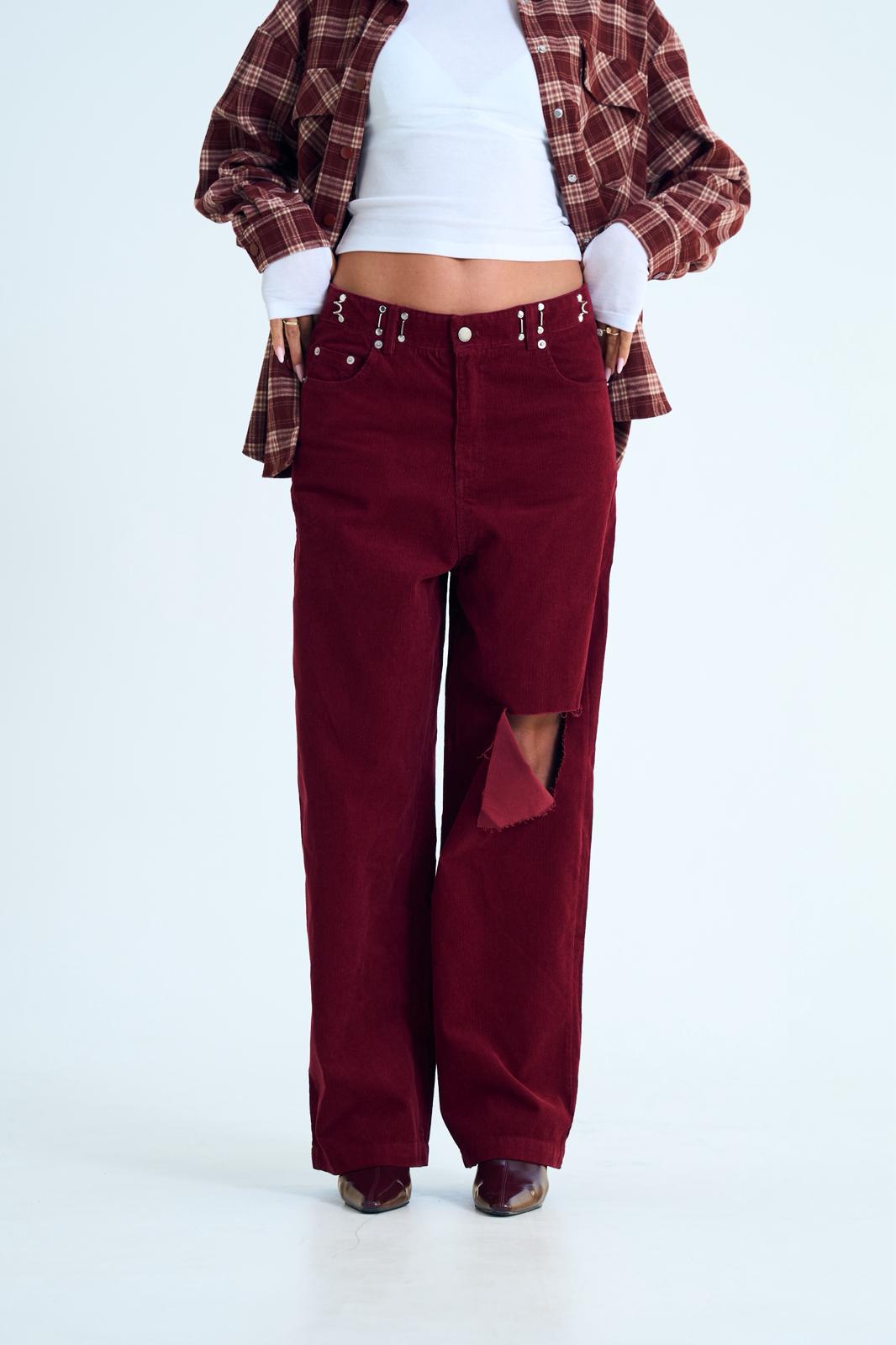 מכנס קורדרוי רז בורדו