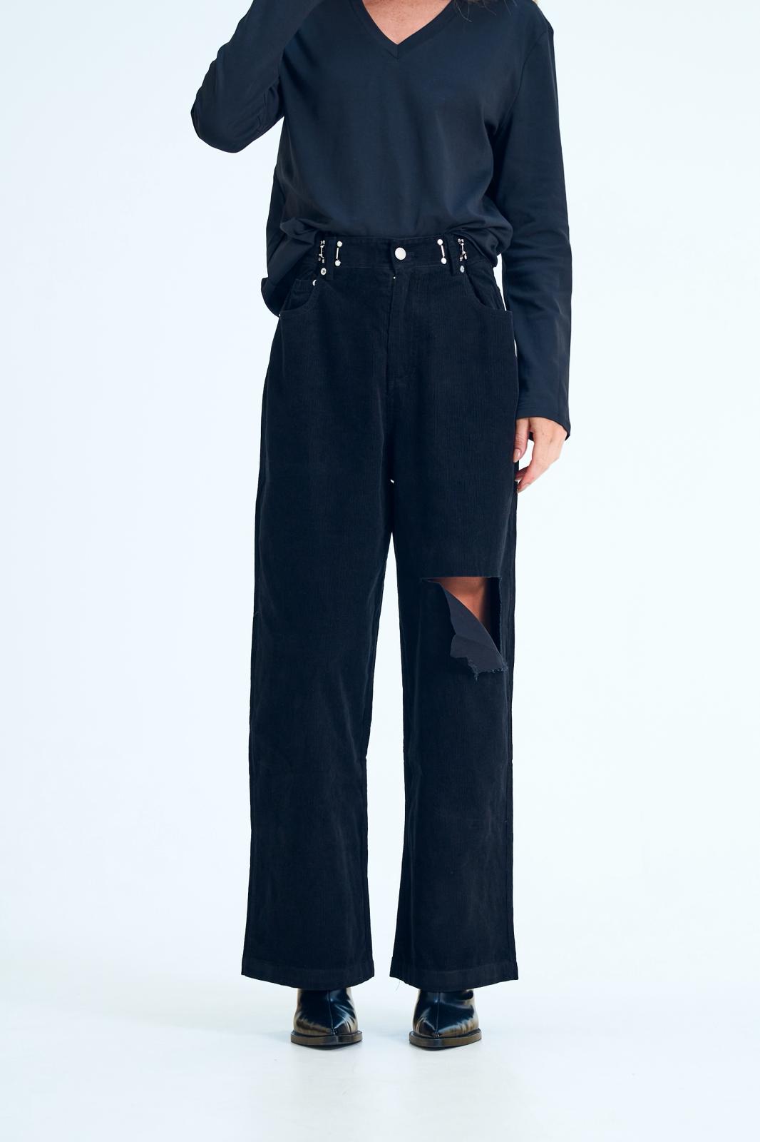 מכנס קורדרוי רז שחור